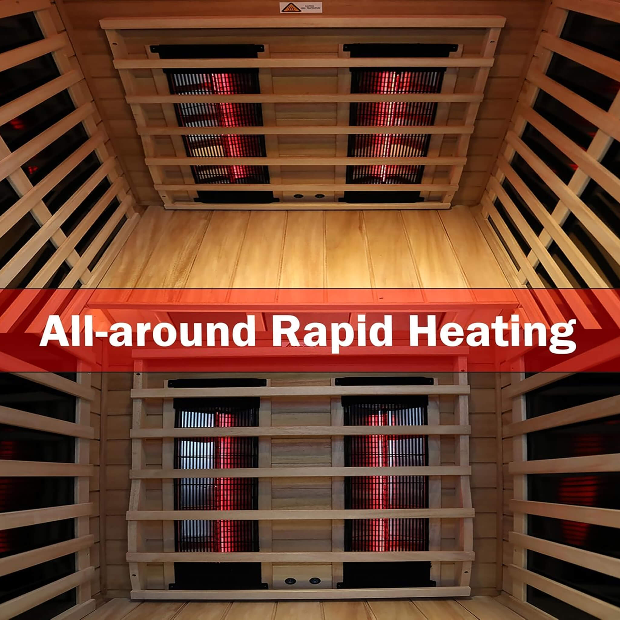 SAKSBY WHOLESALE Thermora Deluxe 2-Person Outdoor Mahogany Infrared Sauna with LED lights, Bluetooth audio, and rapid heating