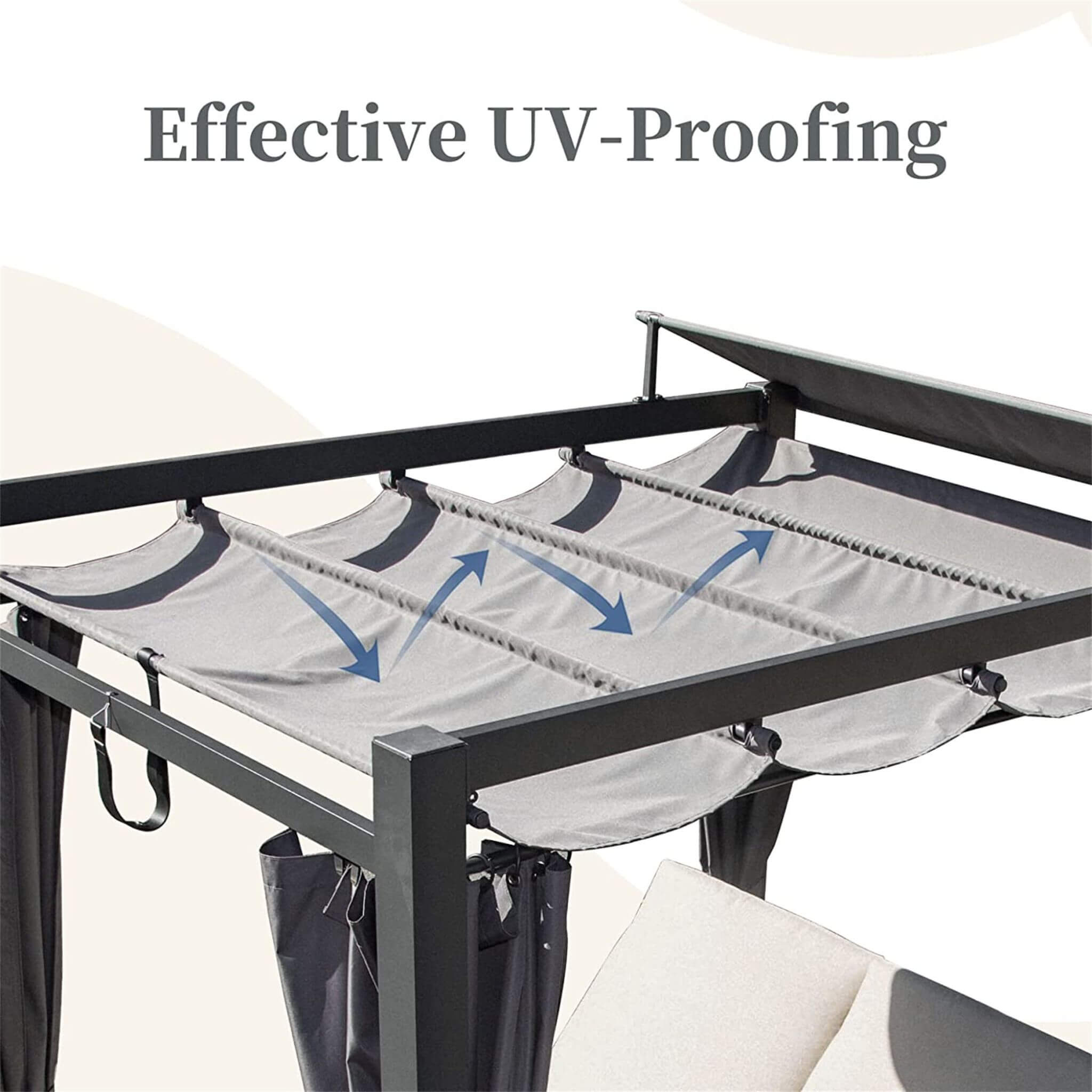 Alora Premium Aluminum Outdoor Patio Daybed With Retractable Canopy And Double Chaise Lounge (SAK17682) - We The Collective