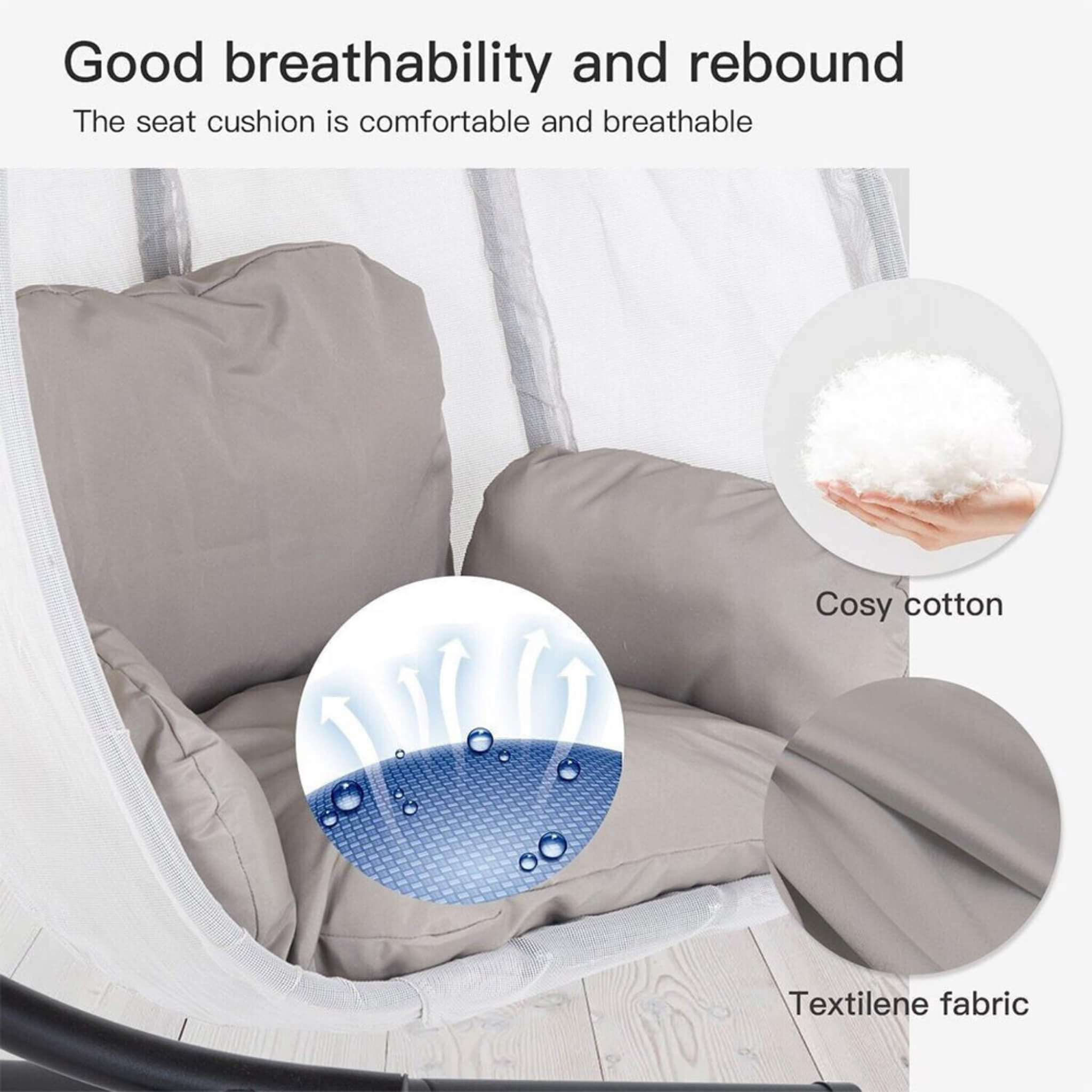 Premium Outdoor Hammock Egg Swing Chair With Stand, 70" (SAK42317) - We The Collective