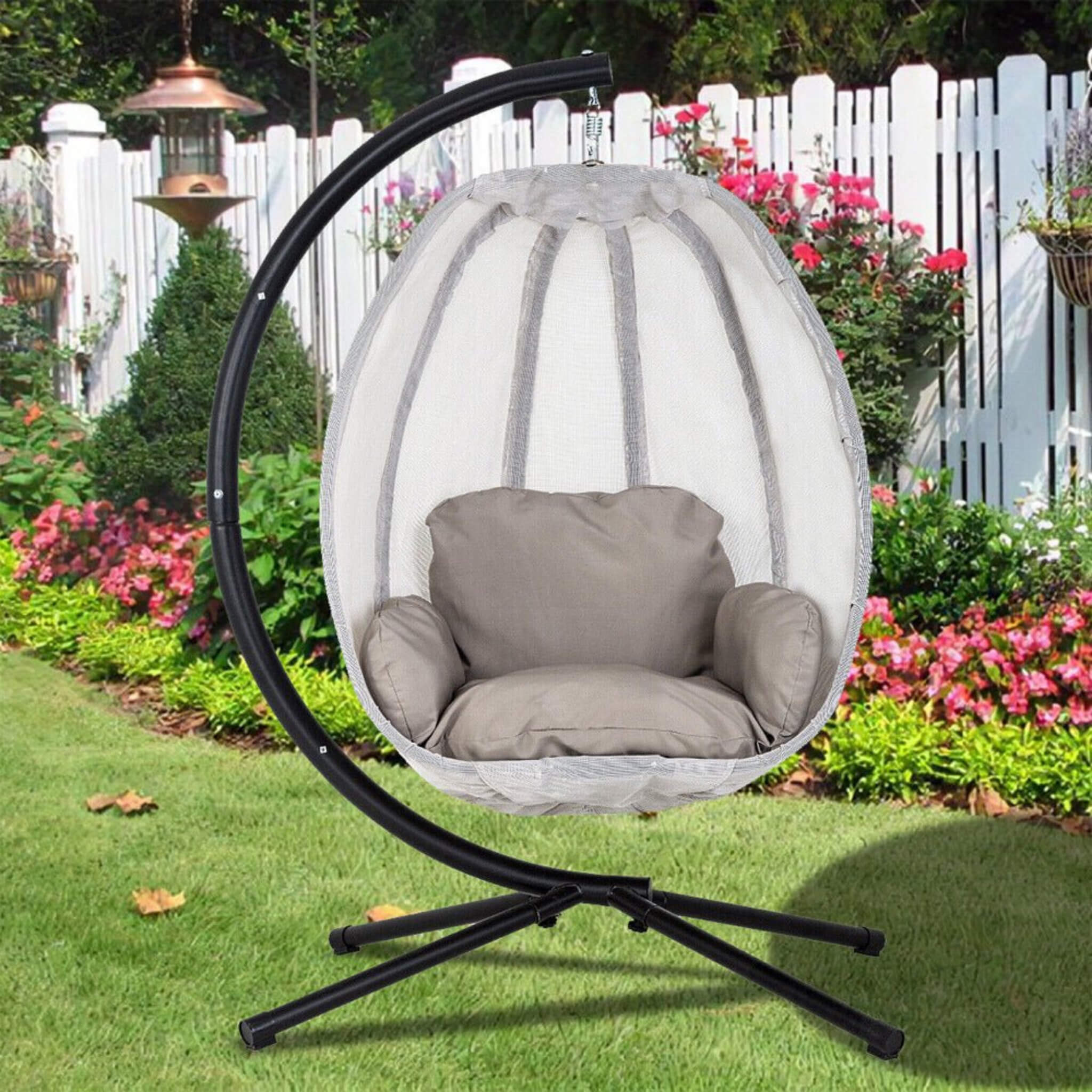 Premium Outdoor Hammock Egg Swing Chair With Stand, 70" (SAK42317) - We The Collective