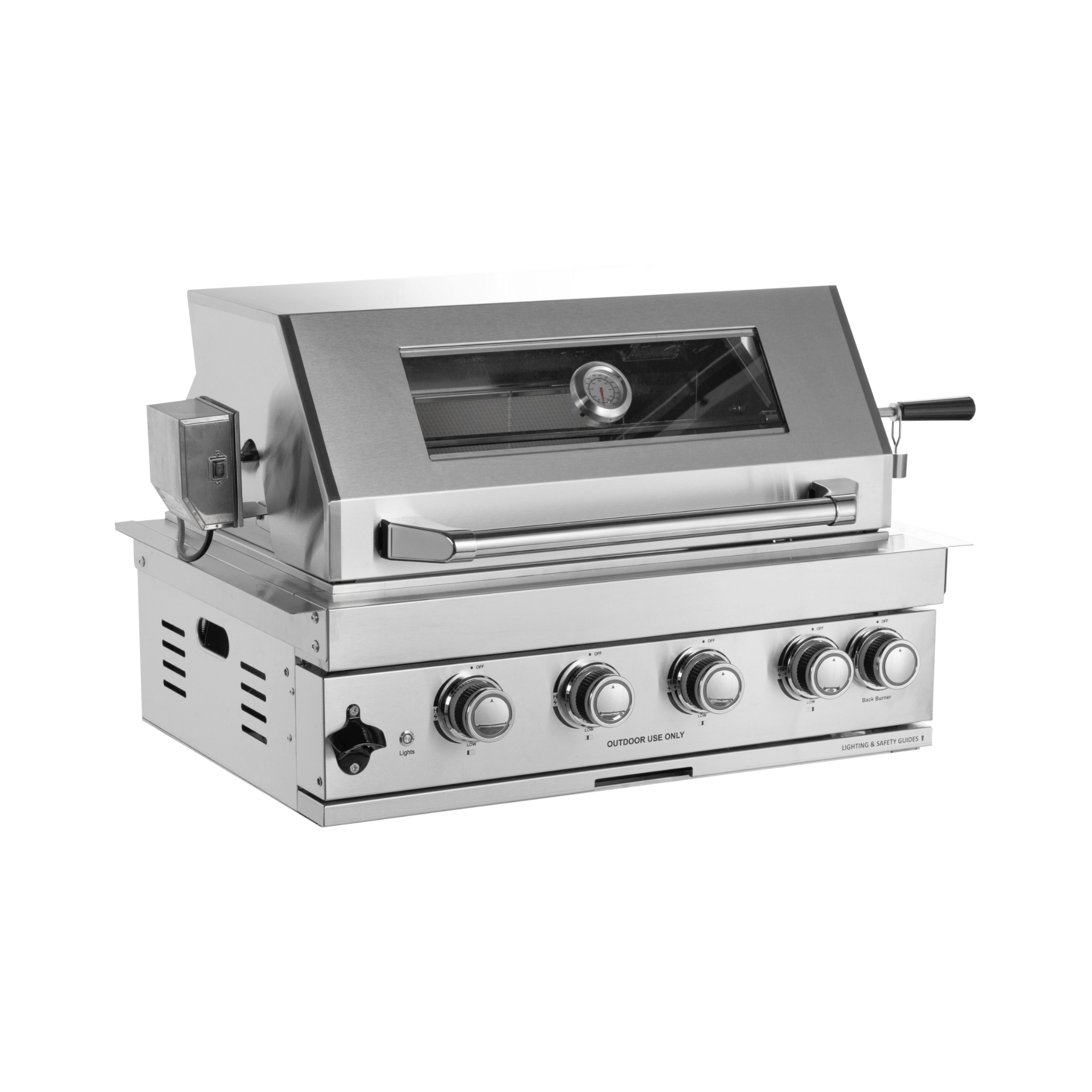 SAKSBY Wholesale outdoor kitchen with 32-inch stainless steel LPG gas grill, built-in ice box, door, and drawer components.