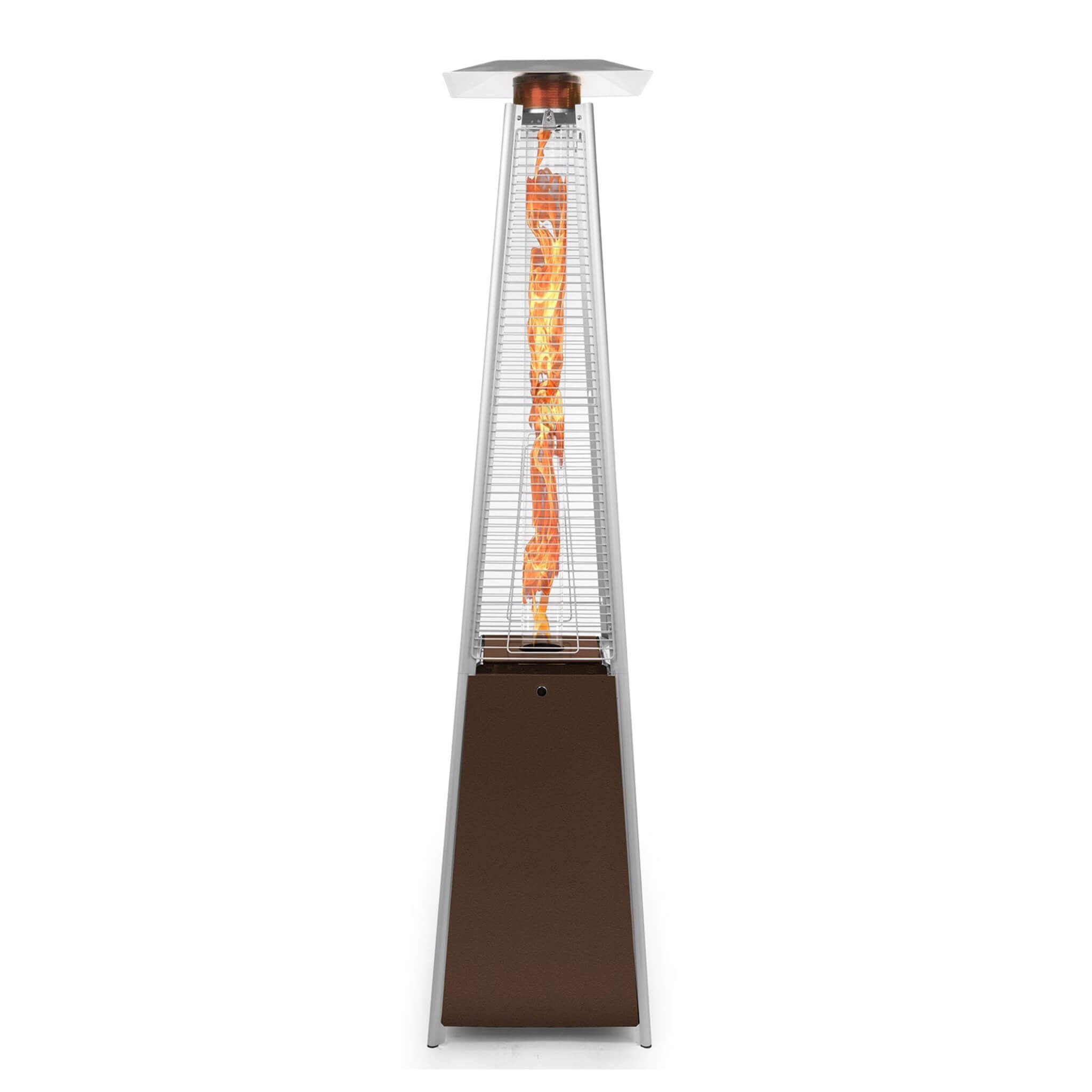 SAKSBY WHOLESALE outdoor pyramid propane gas patio heater with 40K BTU, full view, designed for outdoor heating.