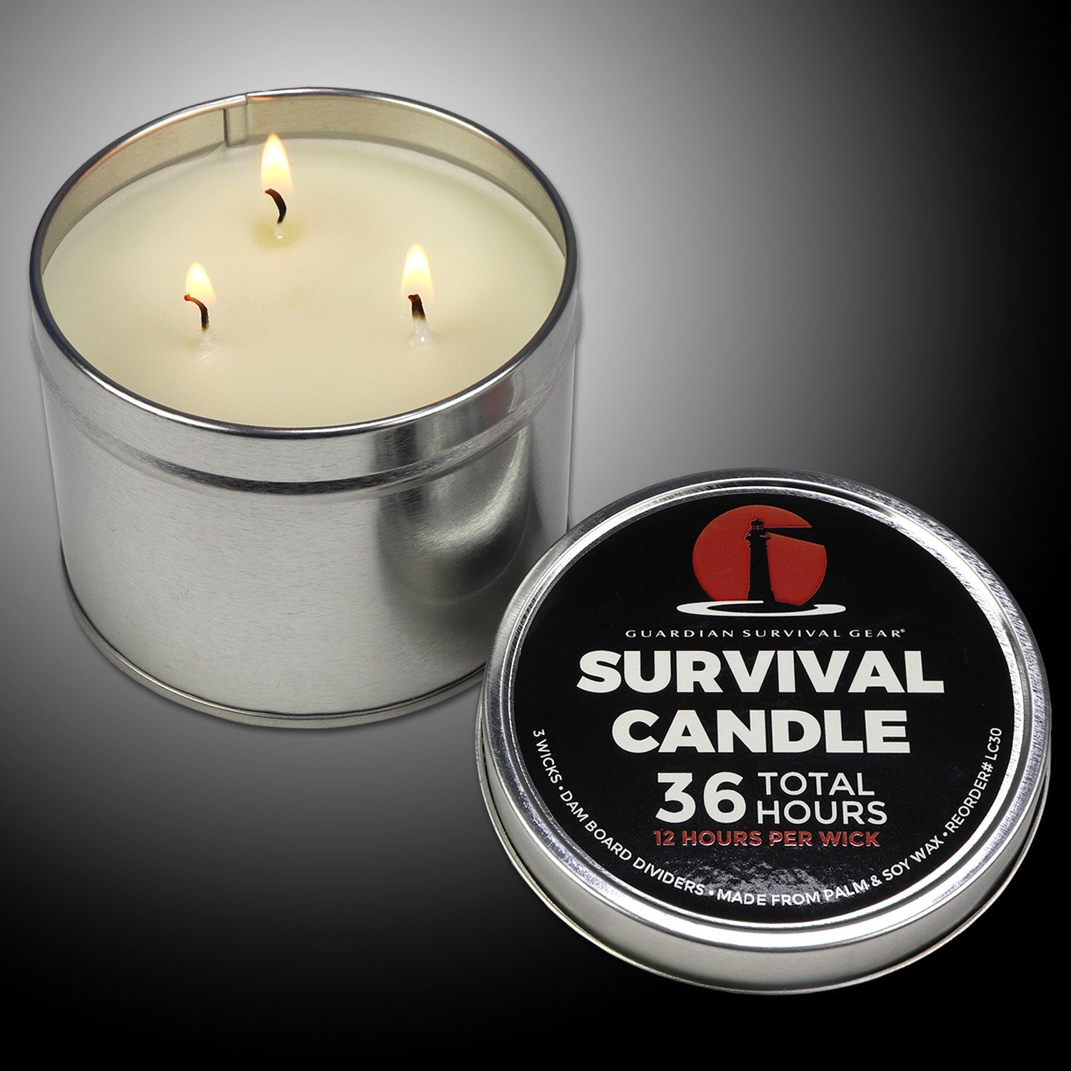 3-Wick 36-Hour Emergency Survival Candle | Long Burning Soy Blend - We The Collective