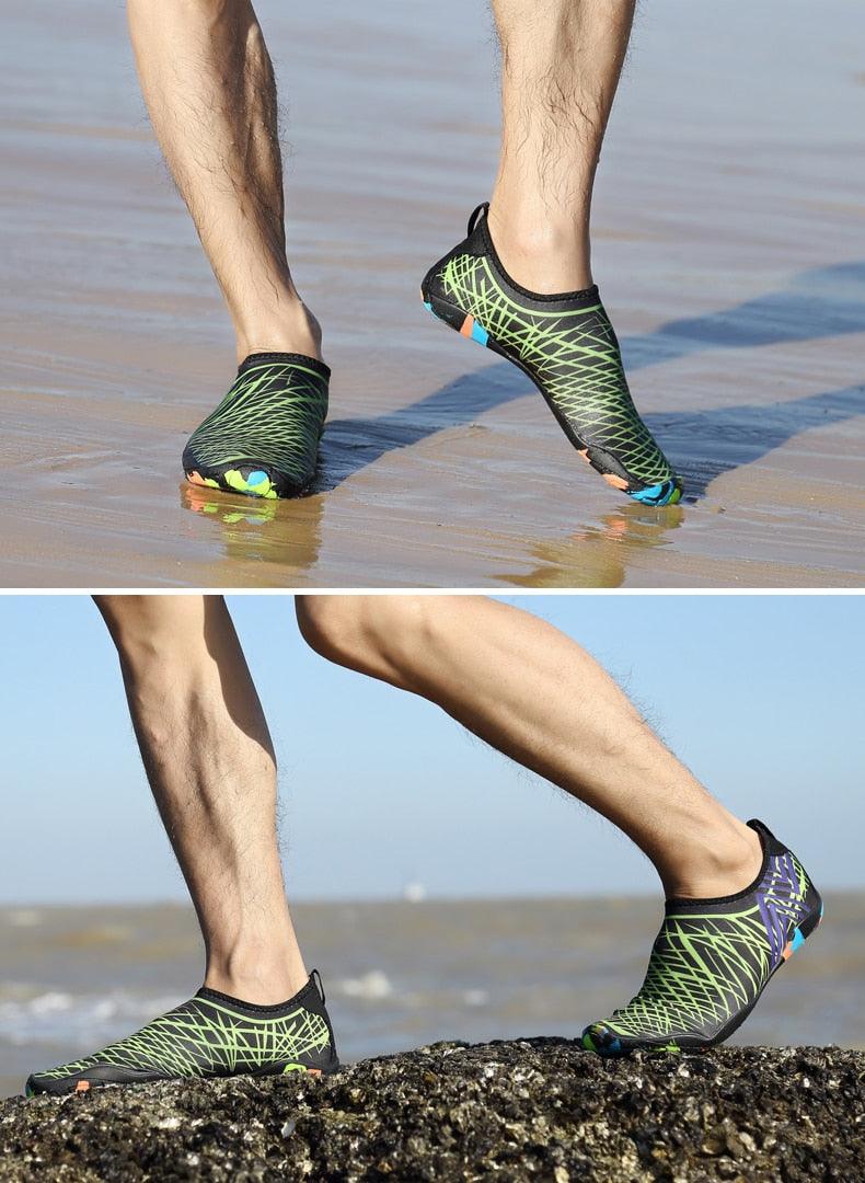 Stevvex men's barefoot outdoor water shoes with non-slip soles, lightweight and quick-drying for outdoor water activities.
