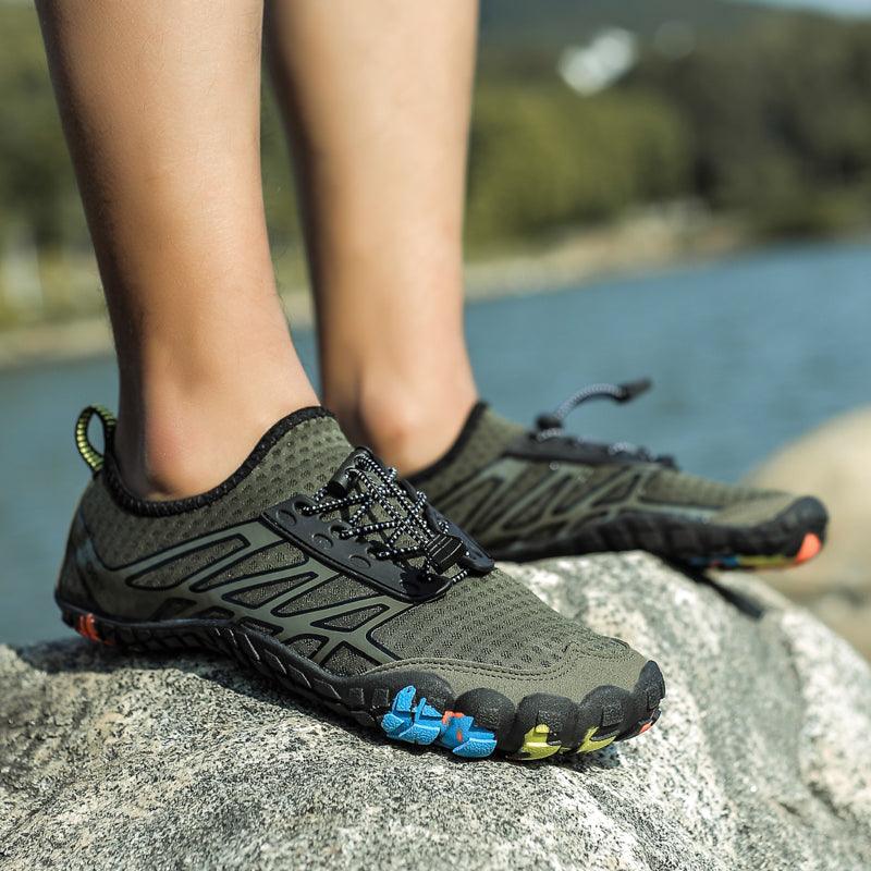 Stevvex unisex water shoes for swimming and outdoor barefoot walking, featuring lightweight, quick-drying design for water activities.