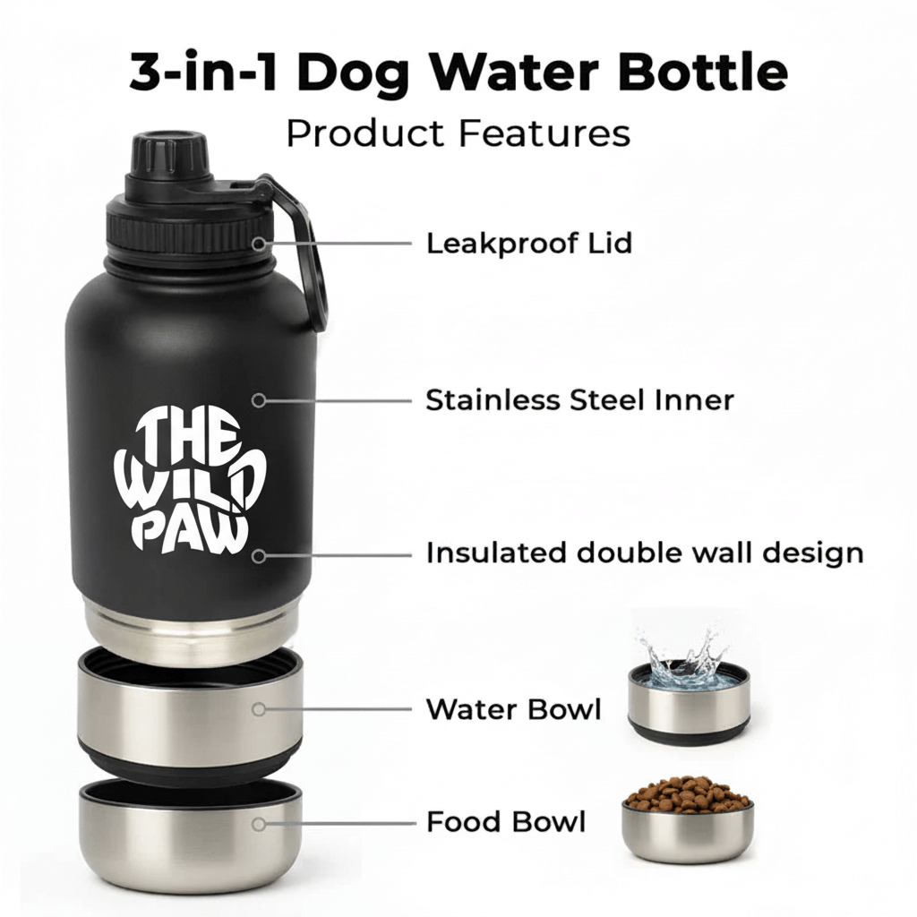 WildSip 3-in-1 Dog Water Bottle - OVERLANDERS Outfitter