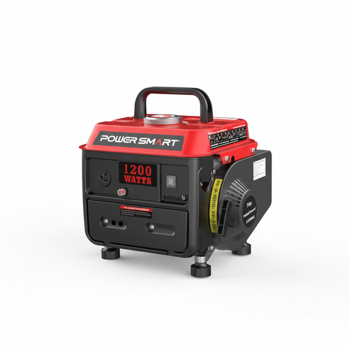 PowerSmart 1200W 2-stroke outdoor generator with compact design and handle, ideal for portable power needs.