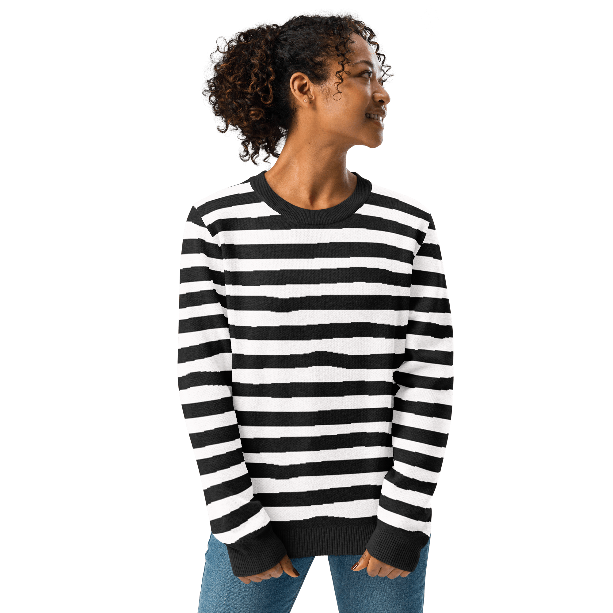 Pugsley Print Knit Crewneck Sweater