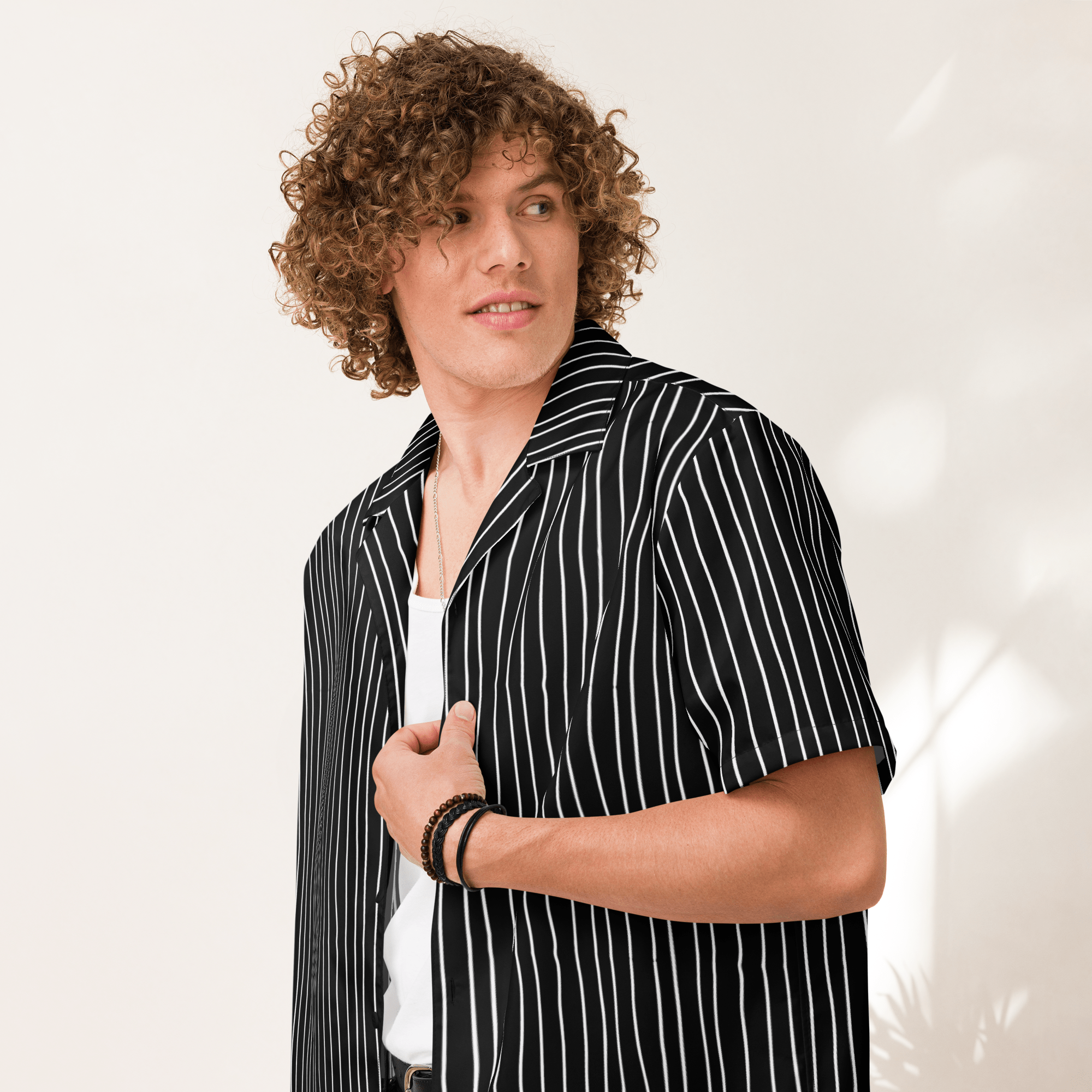 Pumpkin King Pinstripes Button-Up Shirt