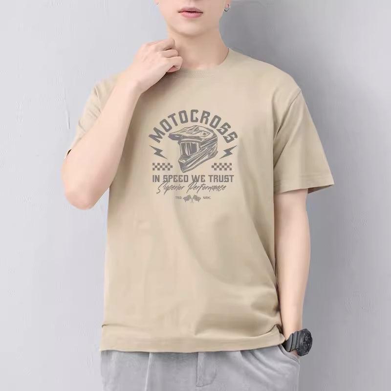 QMD™ Moto Cross T-shirt by Bean's Moto Booth, featuring bold motorcycle graphic on black cotton T-shirt.