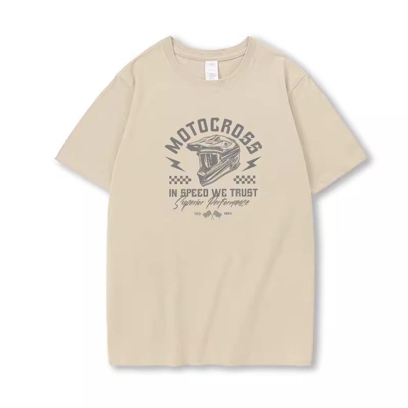 QMD™ Moto Cross T-shirt by Bean's Moto Booth featuring a bold motocross graphic on black fabric.