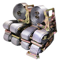 Set of 10 2x16 ft RatchetStrap.Com logistic van E-Track straps with spring fittings for interior cargo securement.