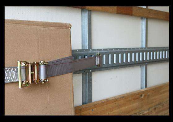 Set of ten 2x16 ft. RatchetStrap.Com logistic van E-Track straps with spring fittings for interior van cargo securing.