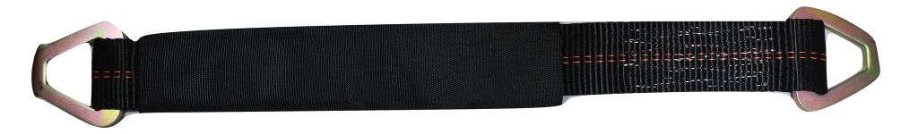 Set of four black 24-inch axle straps for auto car hauler tie downs and towing, from RatchetStrap.Com.