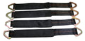 Set of four 24-inch black axle straps from RatchetStrap.Com for auto car hauler towing and tie-downs on wrecker trucks.