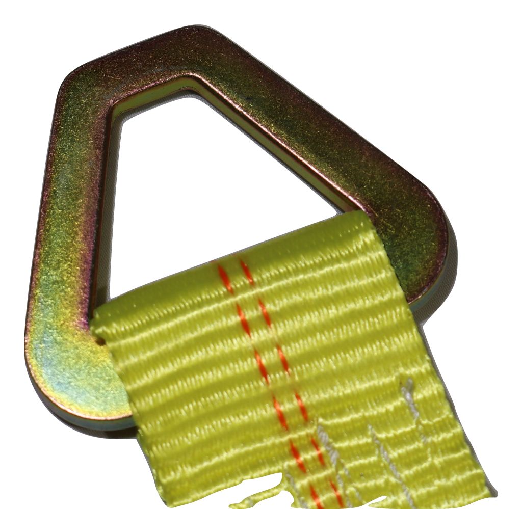 Set of four yellow 36-inch axle straps for auto car hauler tie downs and towing, made by RatchetStrap.Com.