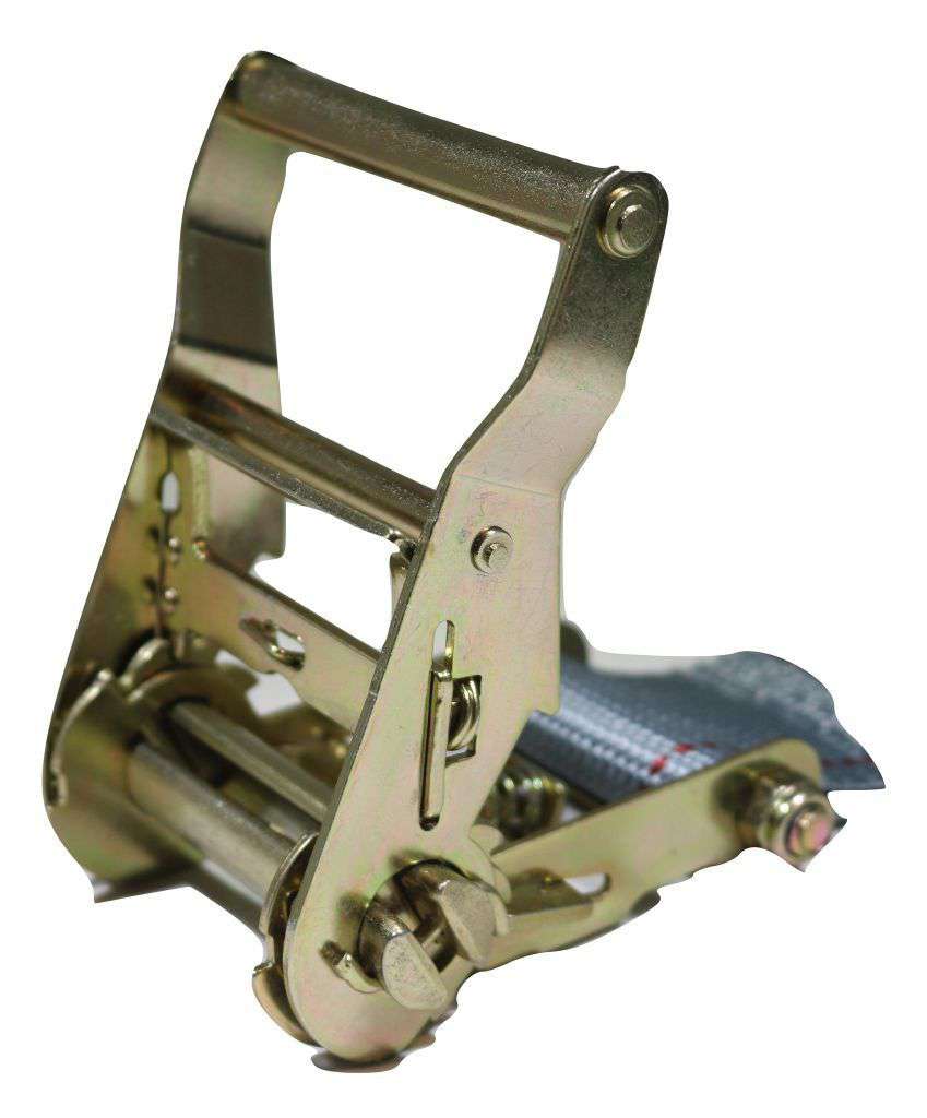 Eight 2x16 ft ratchet straps with spring fittings and wire J hooks for interior van cargo securing, from RatchetStrap.Com.