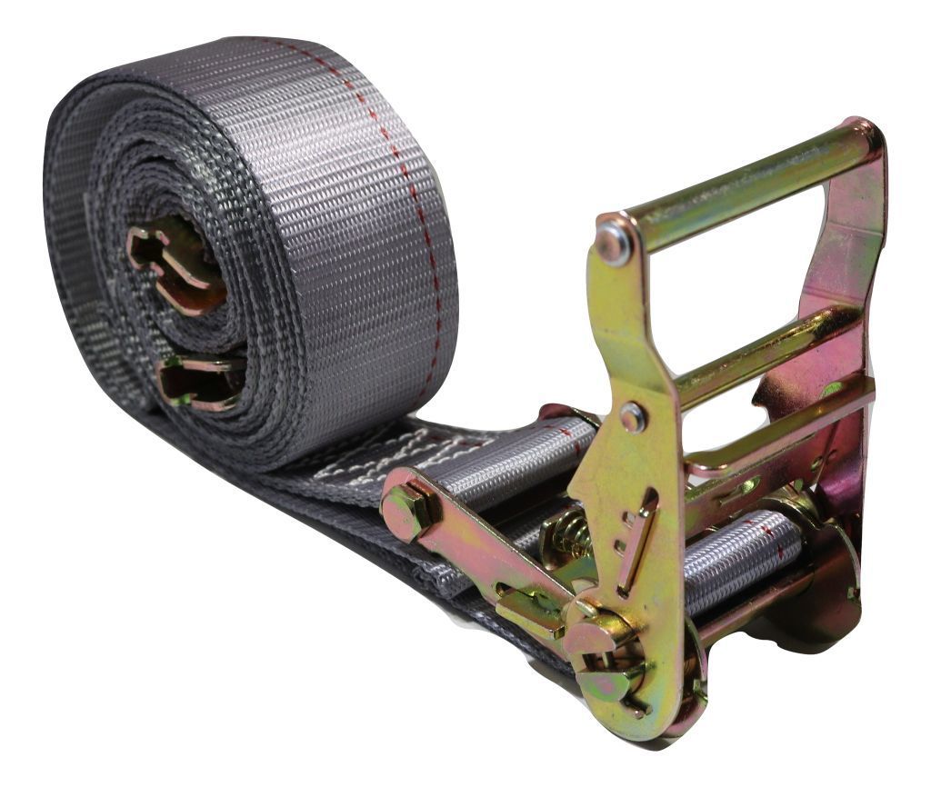 Eight 2x16 ft RatchetStrap.Com logistic van E-track straps with spring fittings for interior van cargo securement.