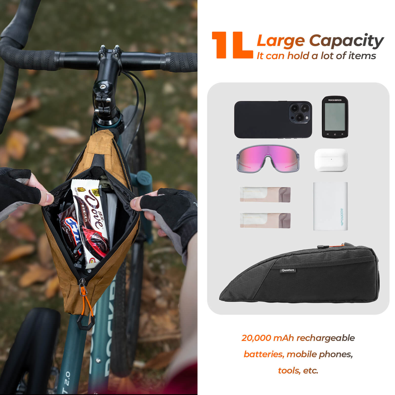 Bikepacking Top Tube Bike Bag - 1L