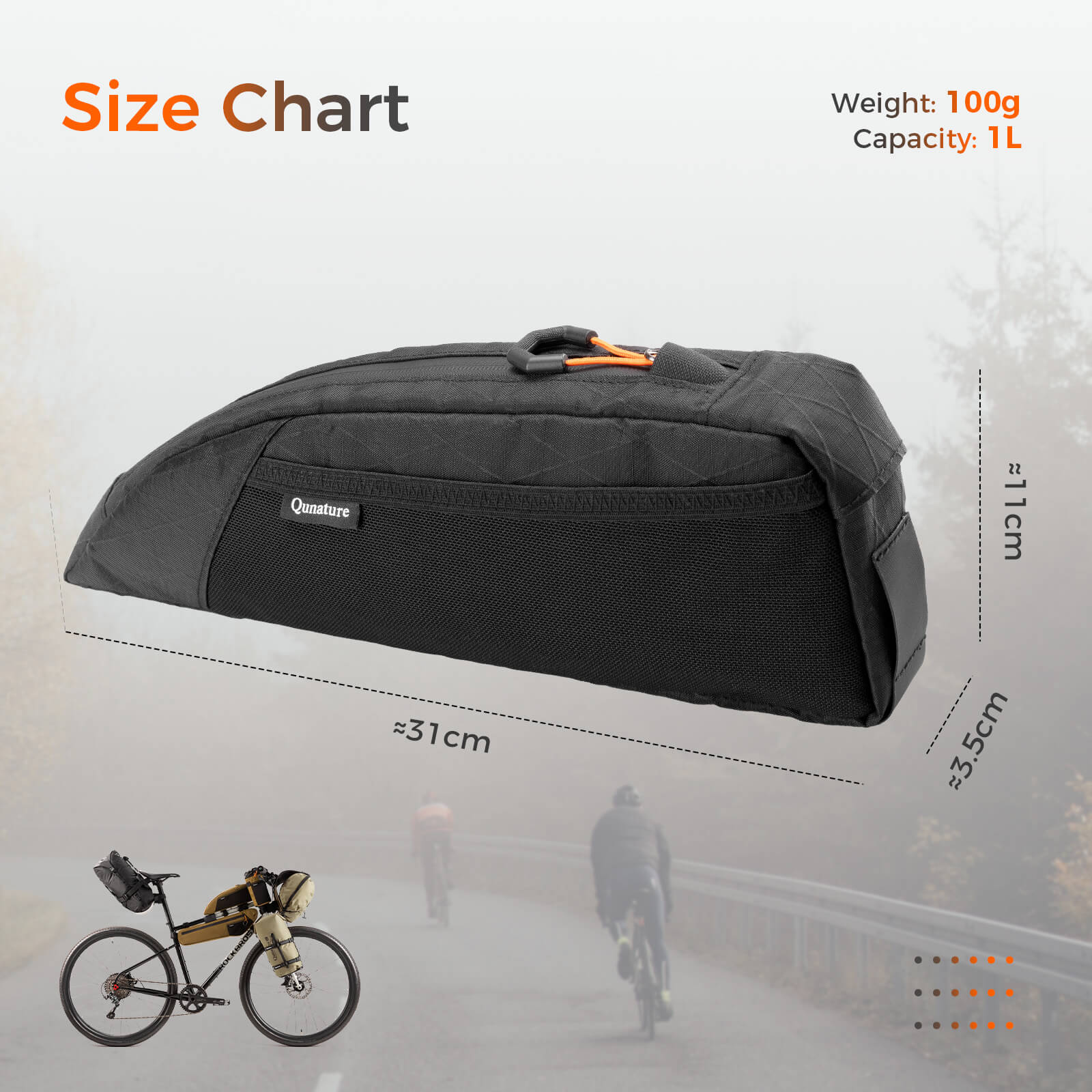 Bikepacking Top Tube Bike Bag - 1L - OVERLANDERS Outfitter