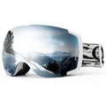 Qunature Global anti-fog ski goggles with UV400 protection and double-layer lenses, designed for clear winter view.