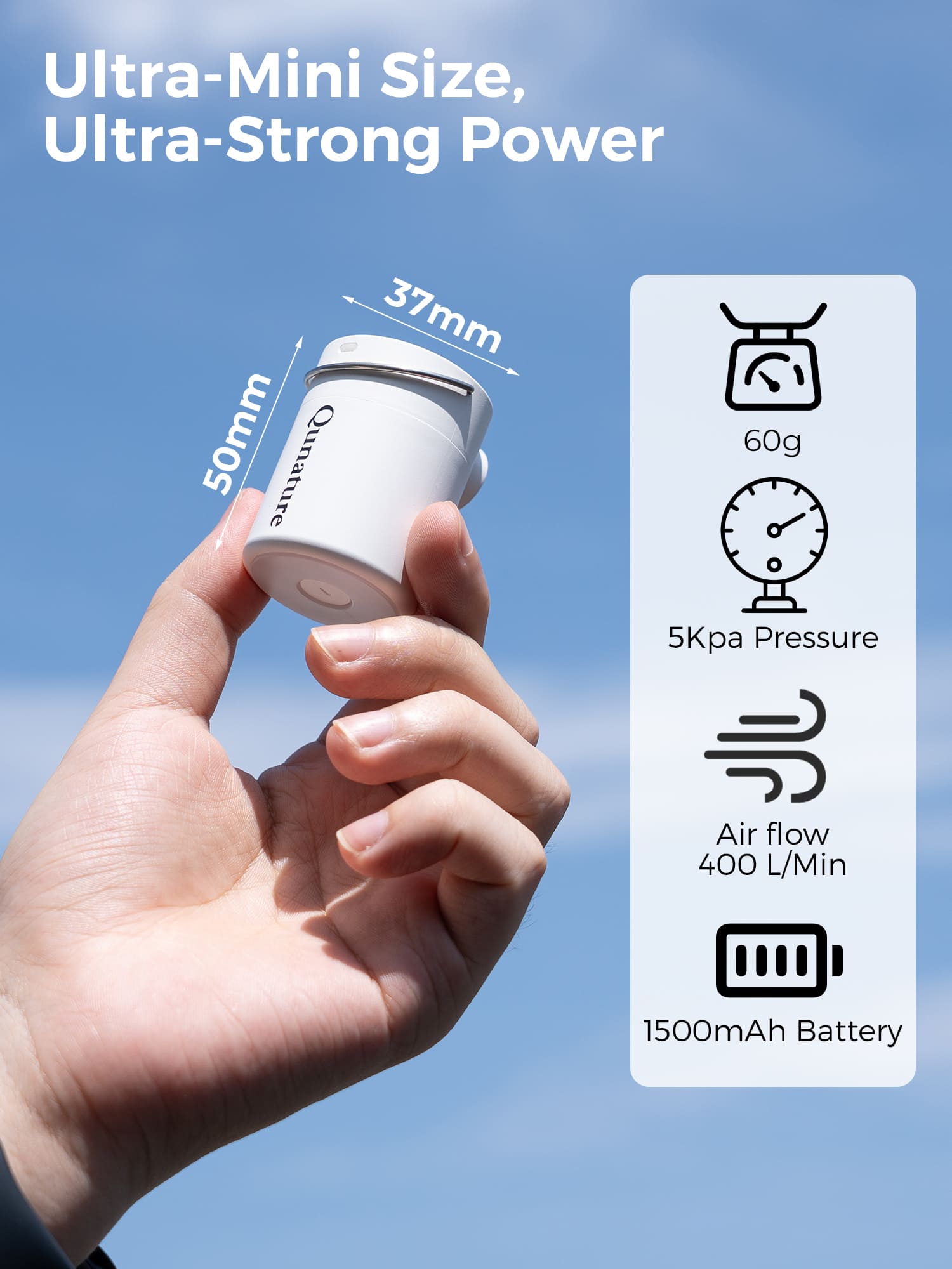 Qunature Mini Electric Air Pump for Camping & Outdoor Gear - OVERLANDERS Outfitter
