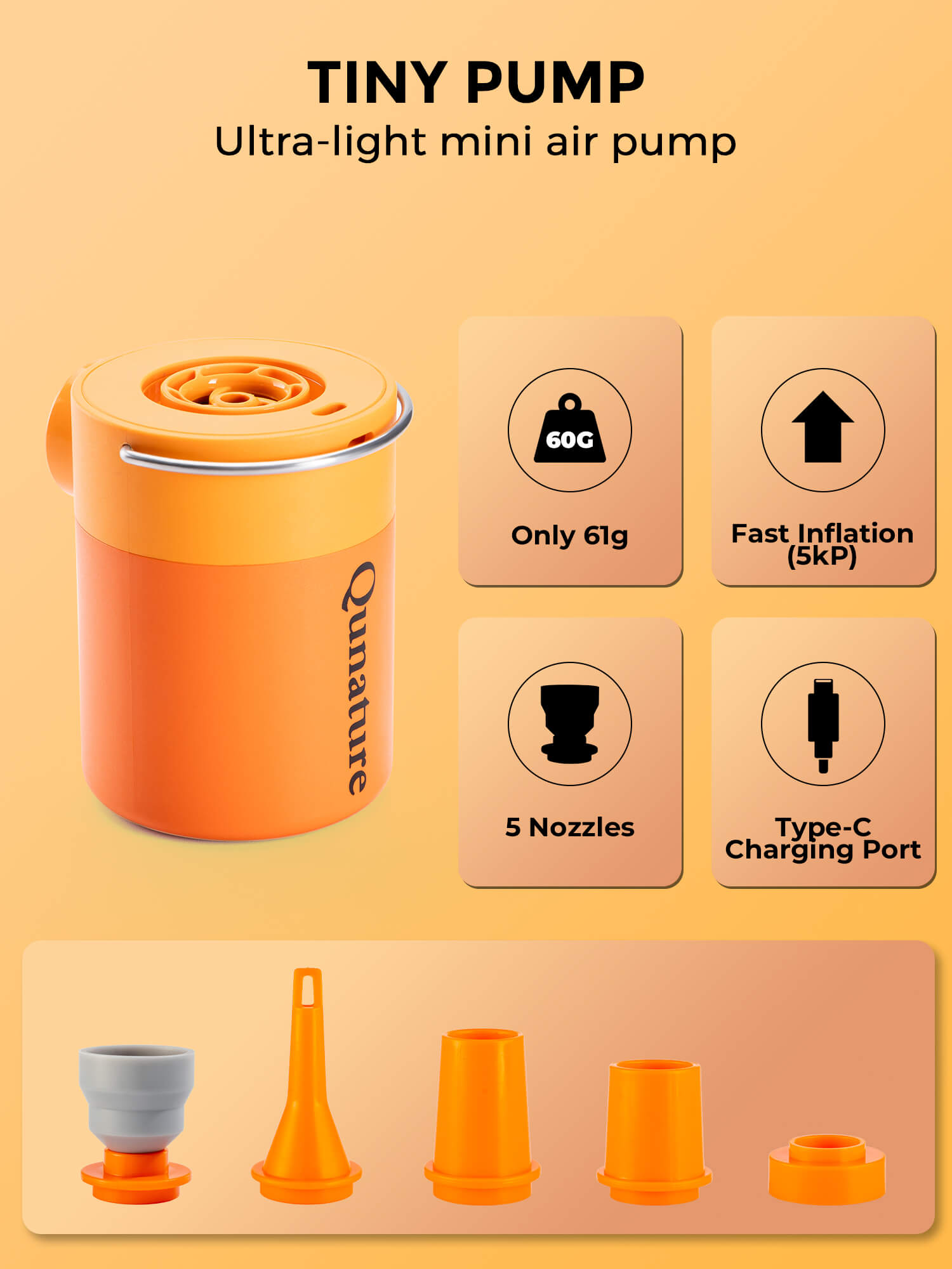 Qunature Mini Electric Air Pump for Camping & Outdoor Gear - OVERLANDERS Outfitter