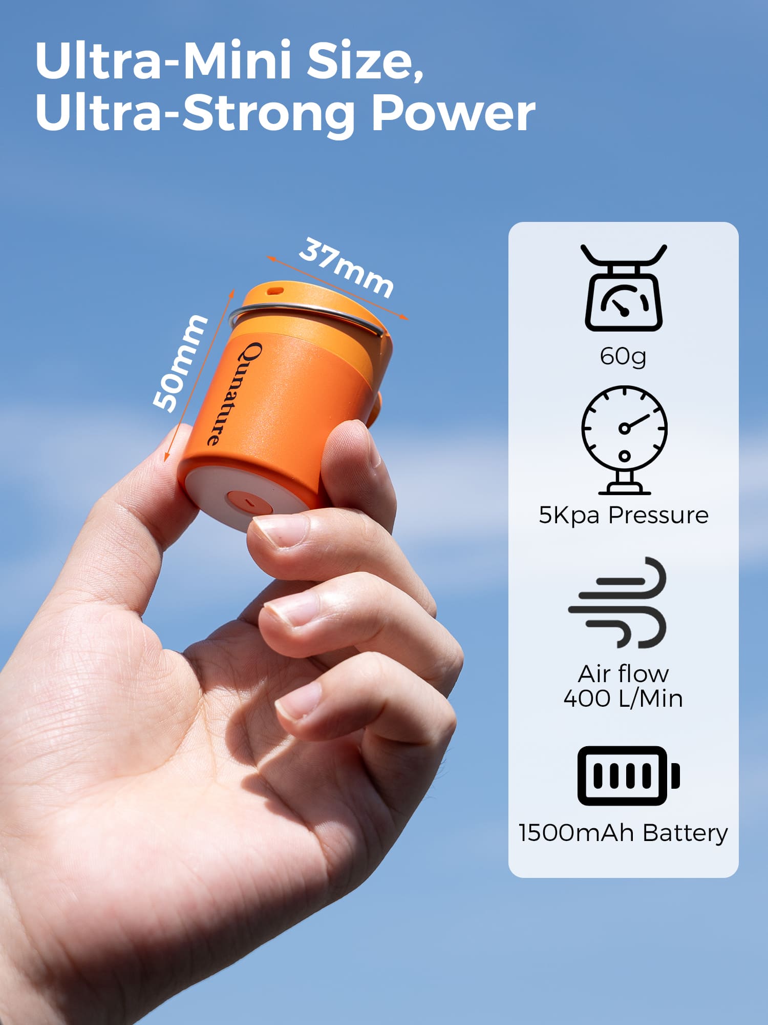 Qunature Mini Electric Air Pump for Camping & Outdoor Gear - OVERLANDERS Outfitter