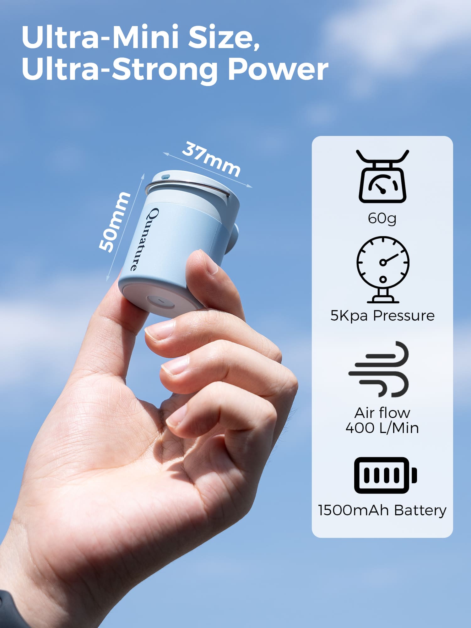 Qunature Mini Electric Air Pump for Camping & Outdoor Gear - OVERLANDERS Outfitter