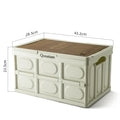 Qunature Global 55L and 30L collapsible storage boxes with tabletop, lid, and handle for convenient organization and storage.