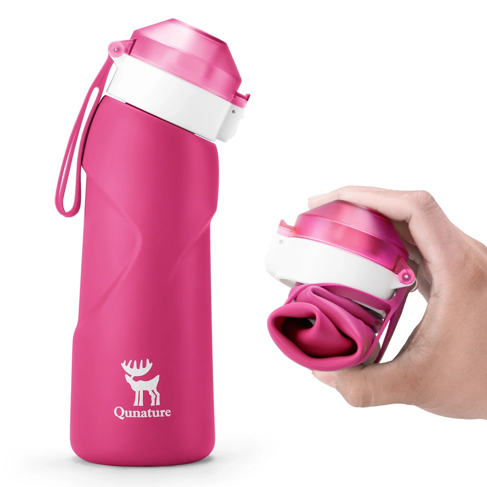 Collapsible soft water bottle by Qunature Global featuring an angled spout, ideal for easy drinking and portability.