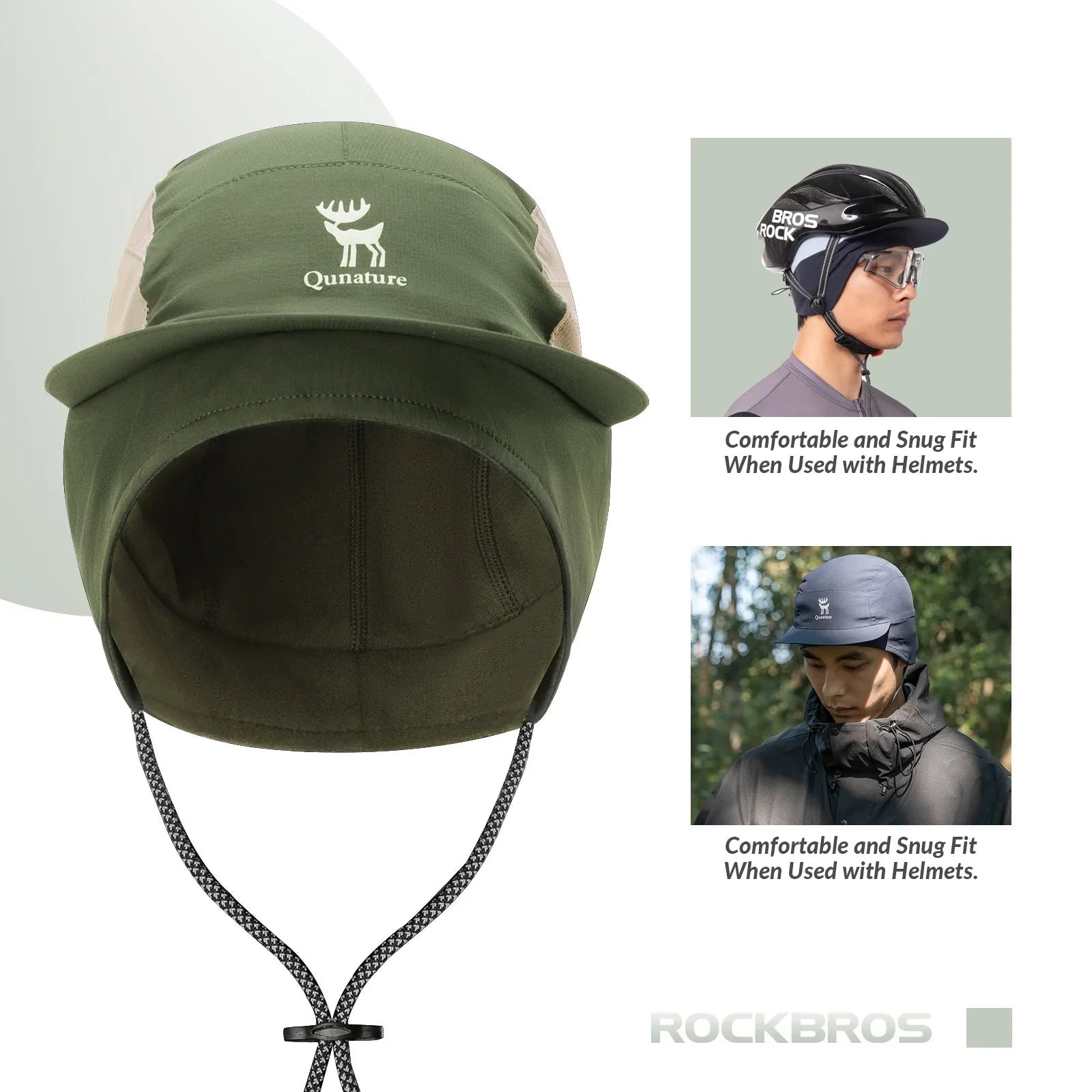 Qunature Global fleece baseball cap with ear flaps, winter warm hat designed for windproof running, cycling, and hiking.