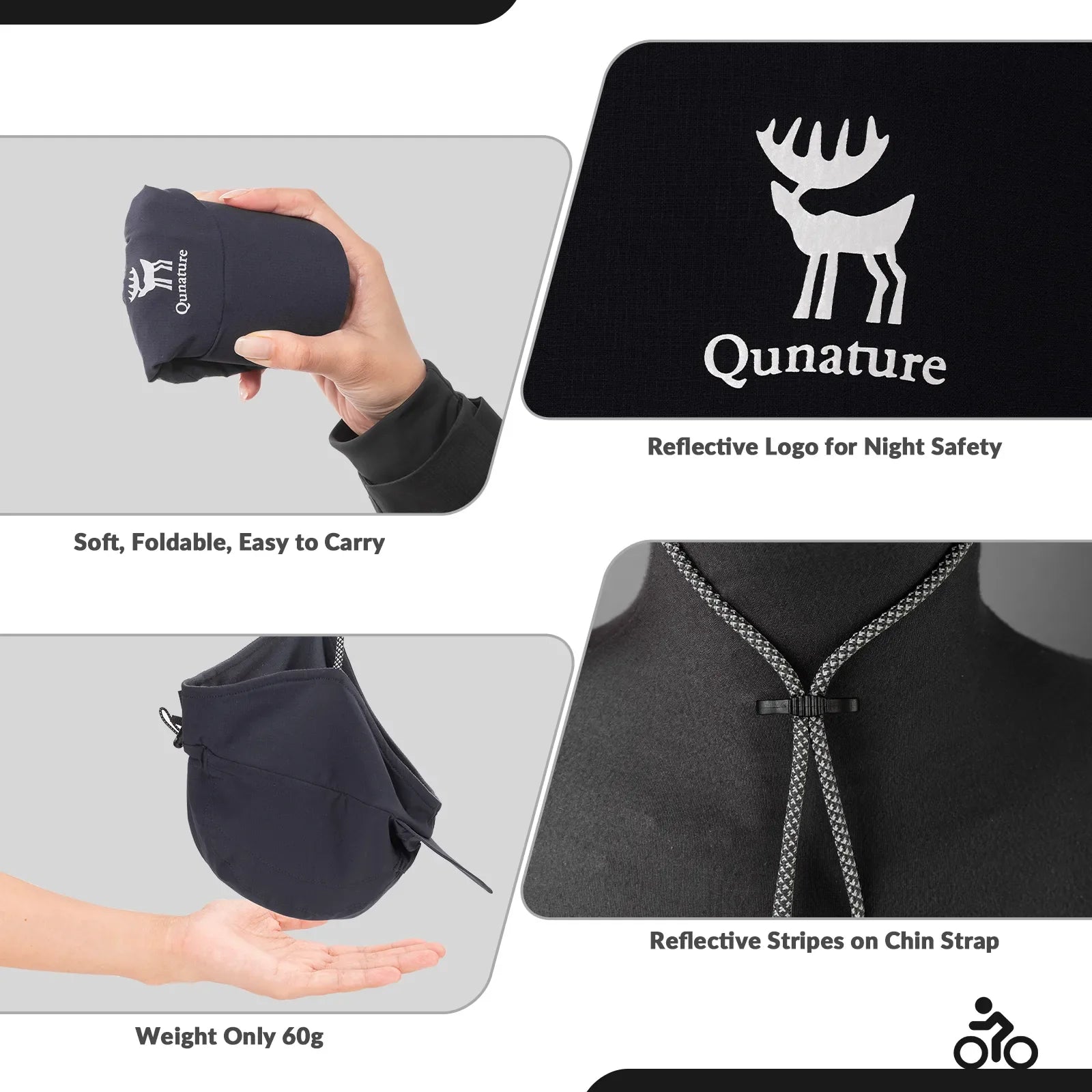 Qunature Global fleece baseball cap with ear flaps, winter warm hat ideal for windproof running, cycling, and hiking.