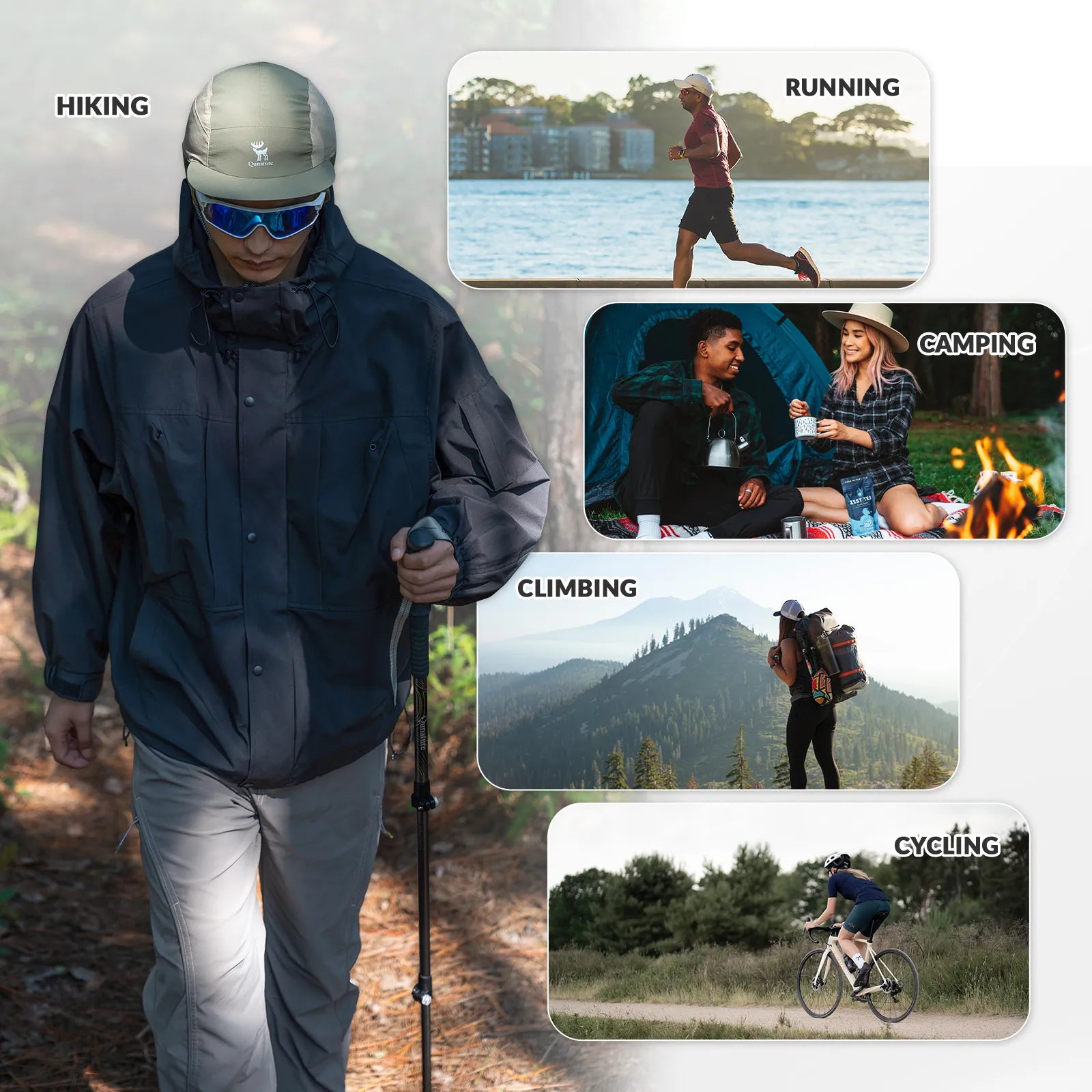 Qunature Global fleece baseball cap with ear flaps, winter warm hat designed for windproof running, cycling, and hiking.