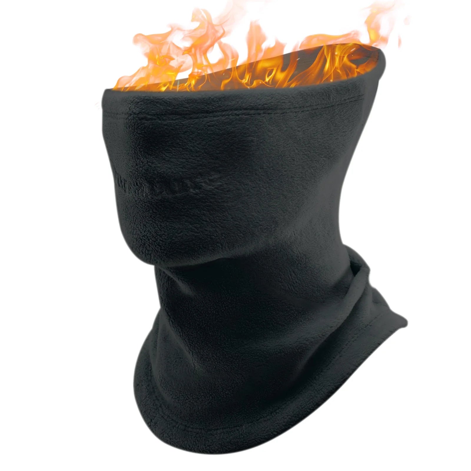 Qunature Global double-sided fleece face and neck warmer head cover showing soft, warm fabric with integrated face and neck protection.