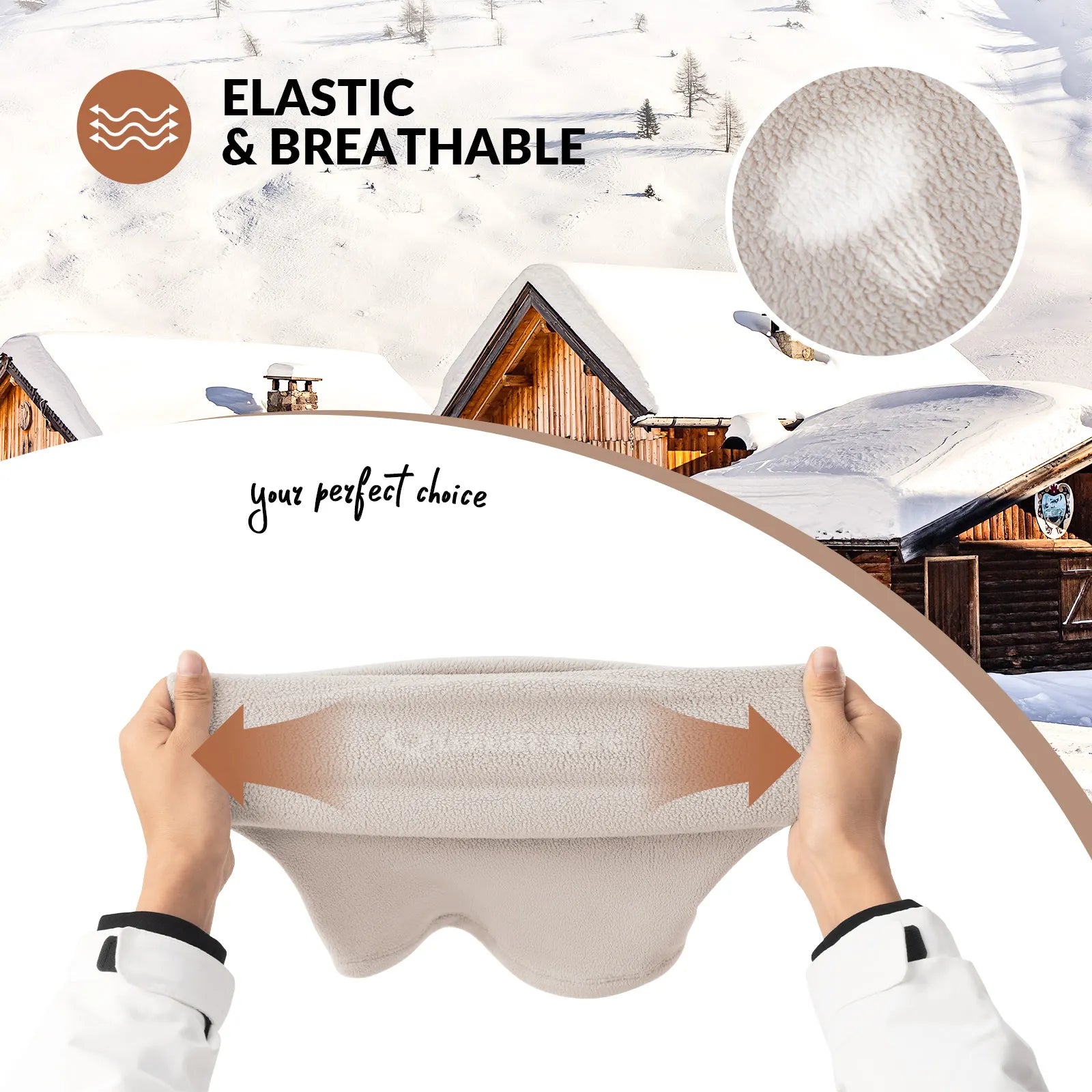 Qunature Global double-sided fleece face and neck warmer head cover, soft and cozy for all-day comfort and warmth.