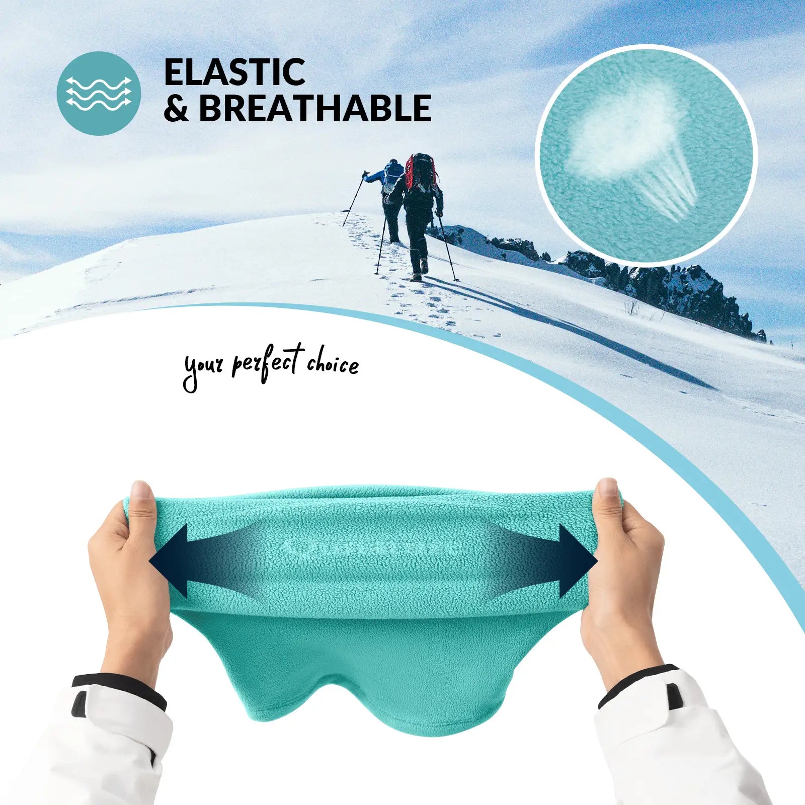 Qunature Global double-sided fleece face and neck warmer head cover, designed for ultra comfort and warmth.