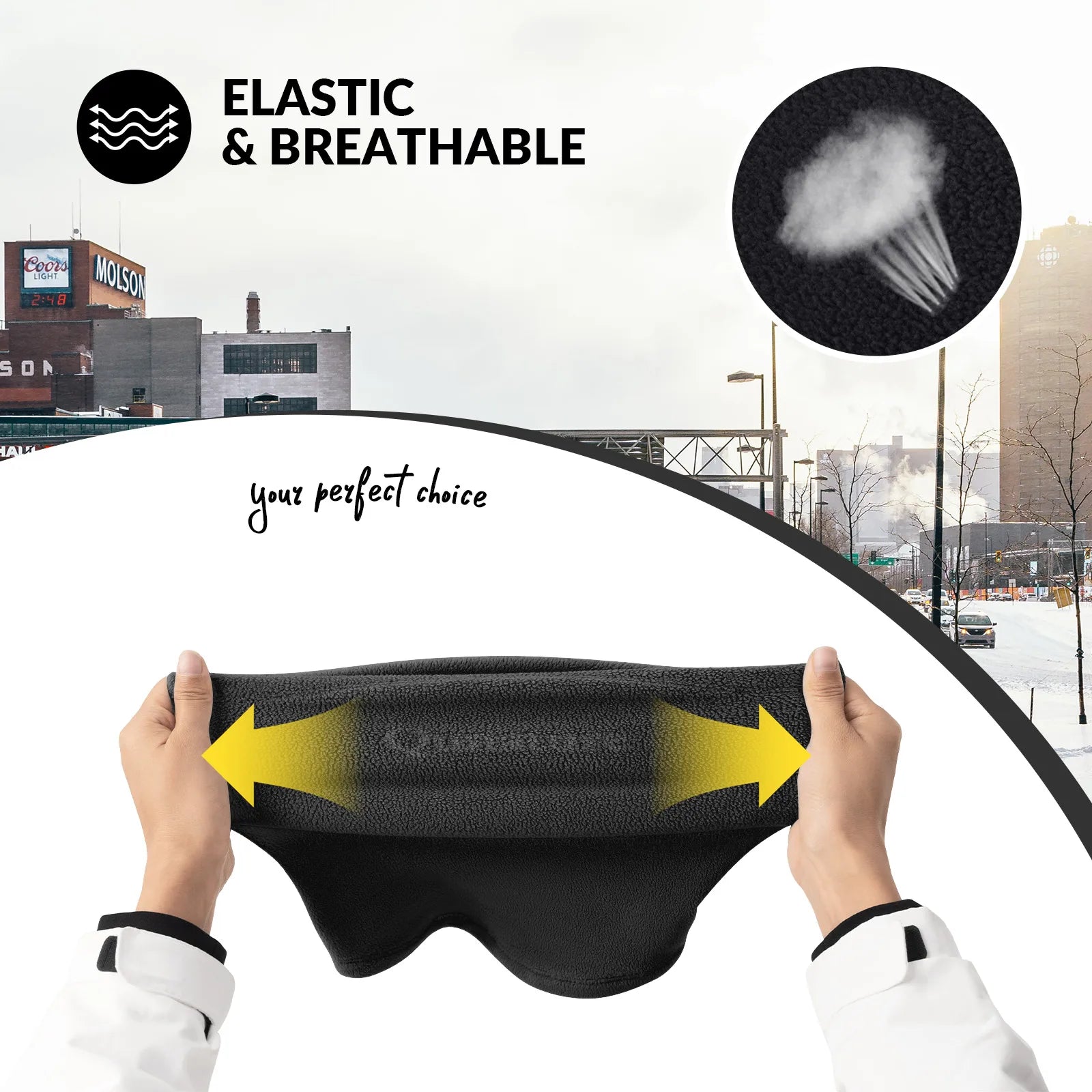 Qunature Global double-sided fleece face and neck warmer head cover, soft and cozy for all-day comfort.