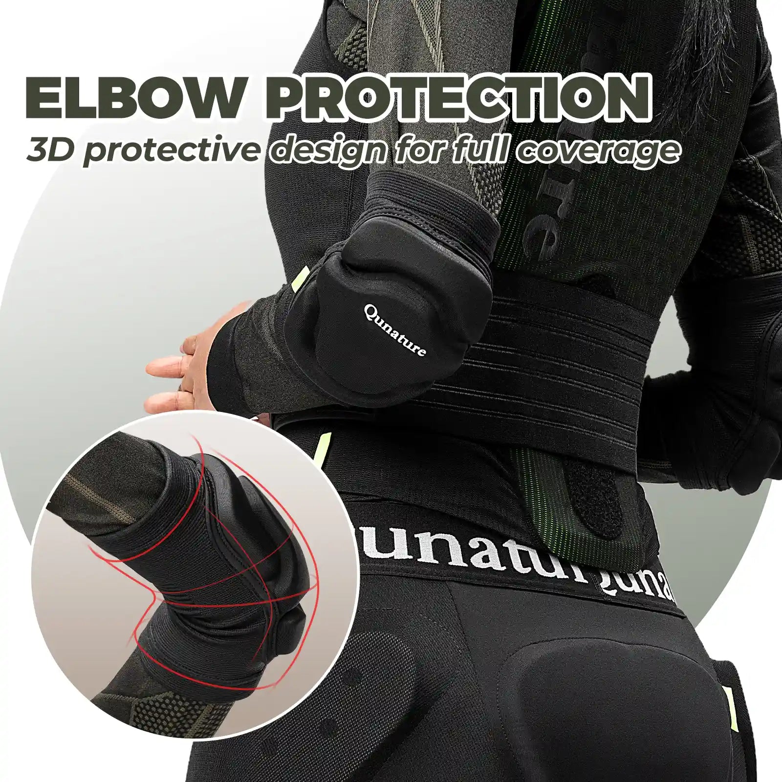 Qunature Global impact protection elbow pads with flexible, durable design and 3D full coverage for safety and comfort.