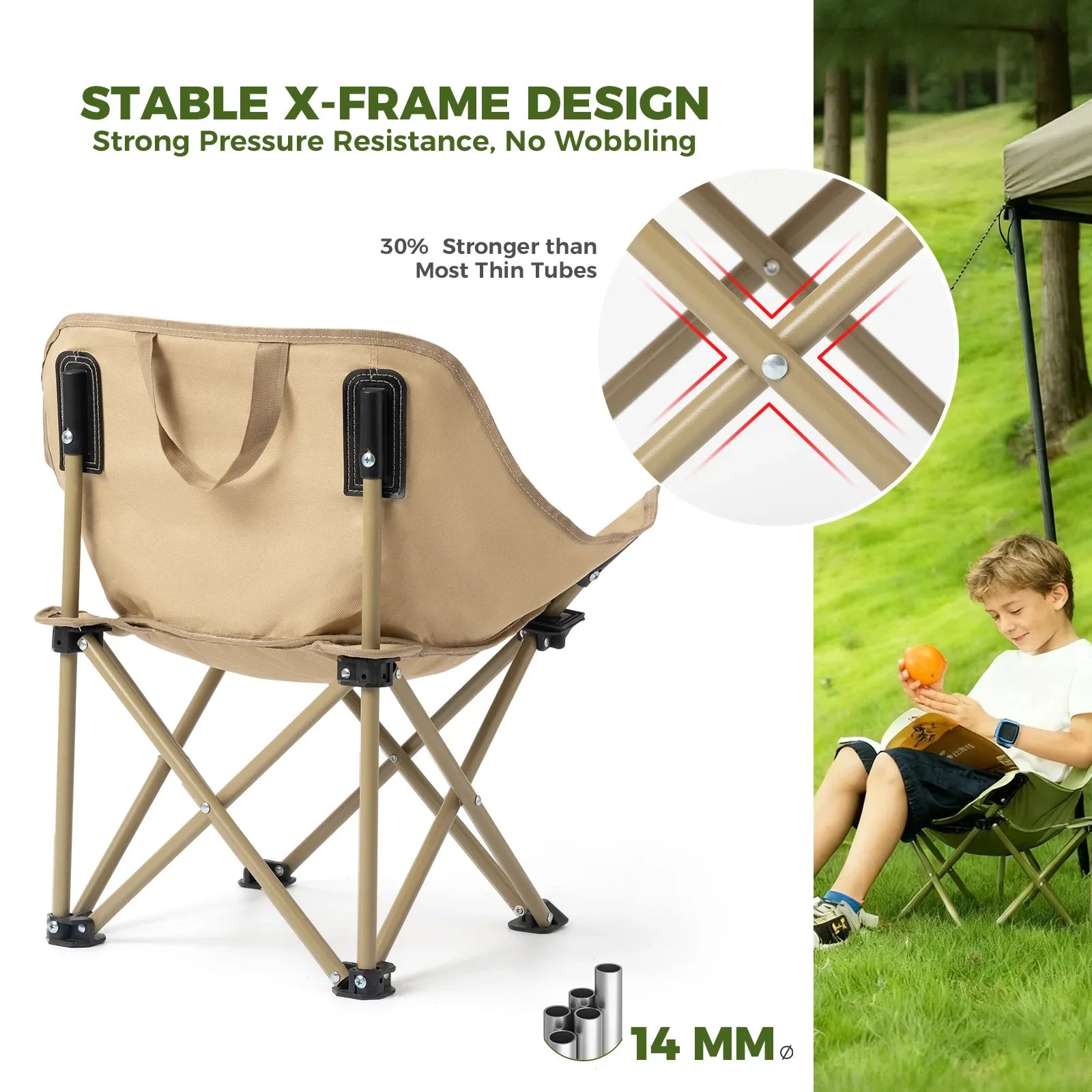 Folding Carbon Steel Camping Chair - Adult & Kids Sizes - We The Collective
