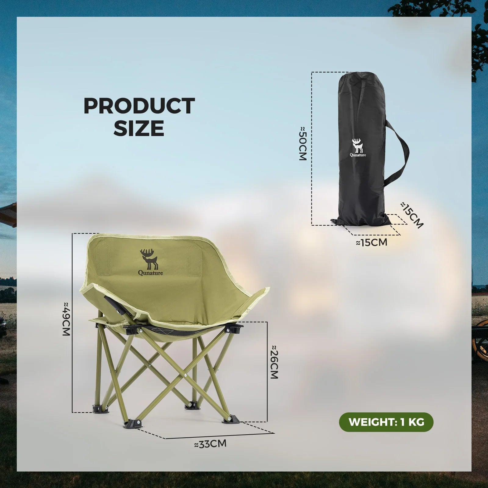 Folding Carbon Steel Camping Chair - Adult & Kids Sizes - We The Collective