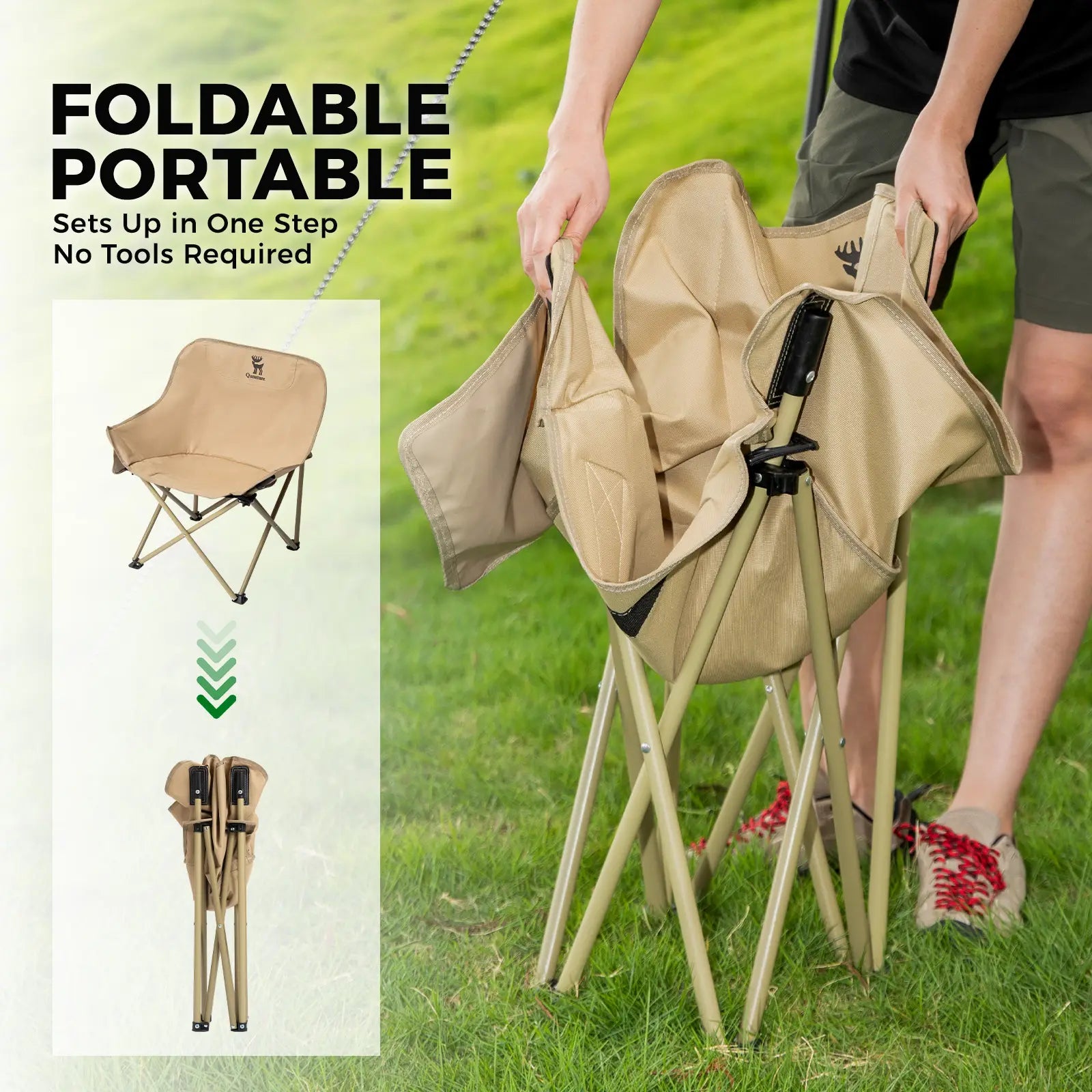 Folding Carbon Steel Camping Chair - Adult & Kids Sizes - We The Collective