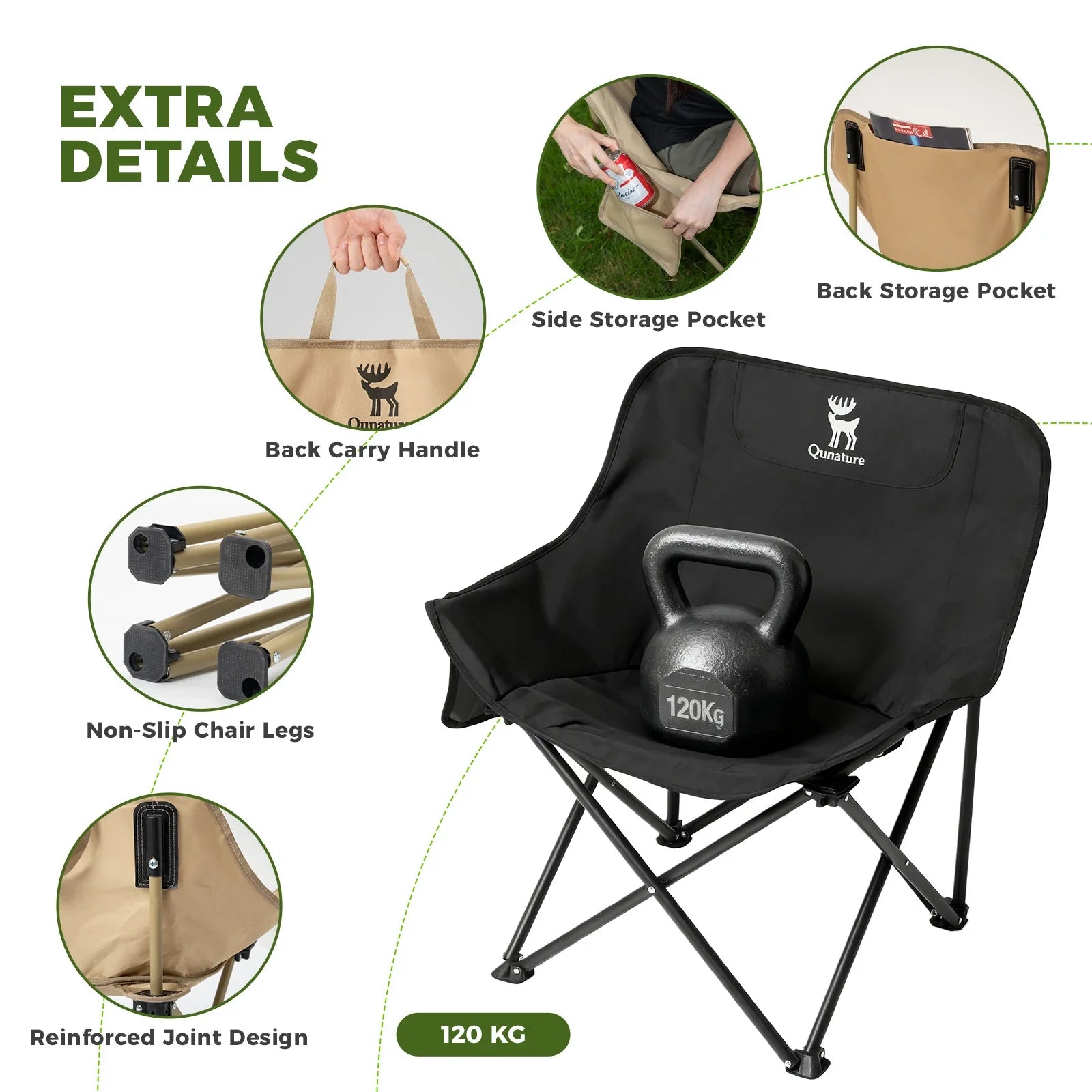 Folding Carbon Steel Camping Chair - Adult & Kids Sizes - We The Collective