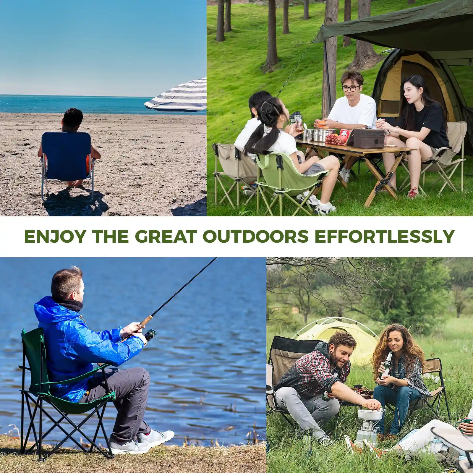 Folding Carbon Steel Camping Chair - Adult & Kids Sizes - We The Collective