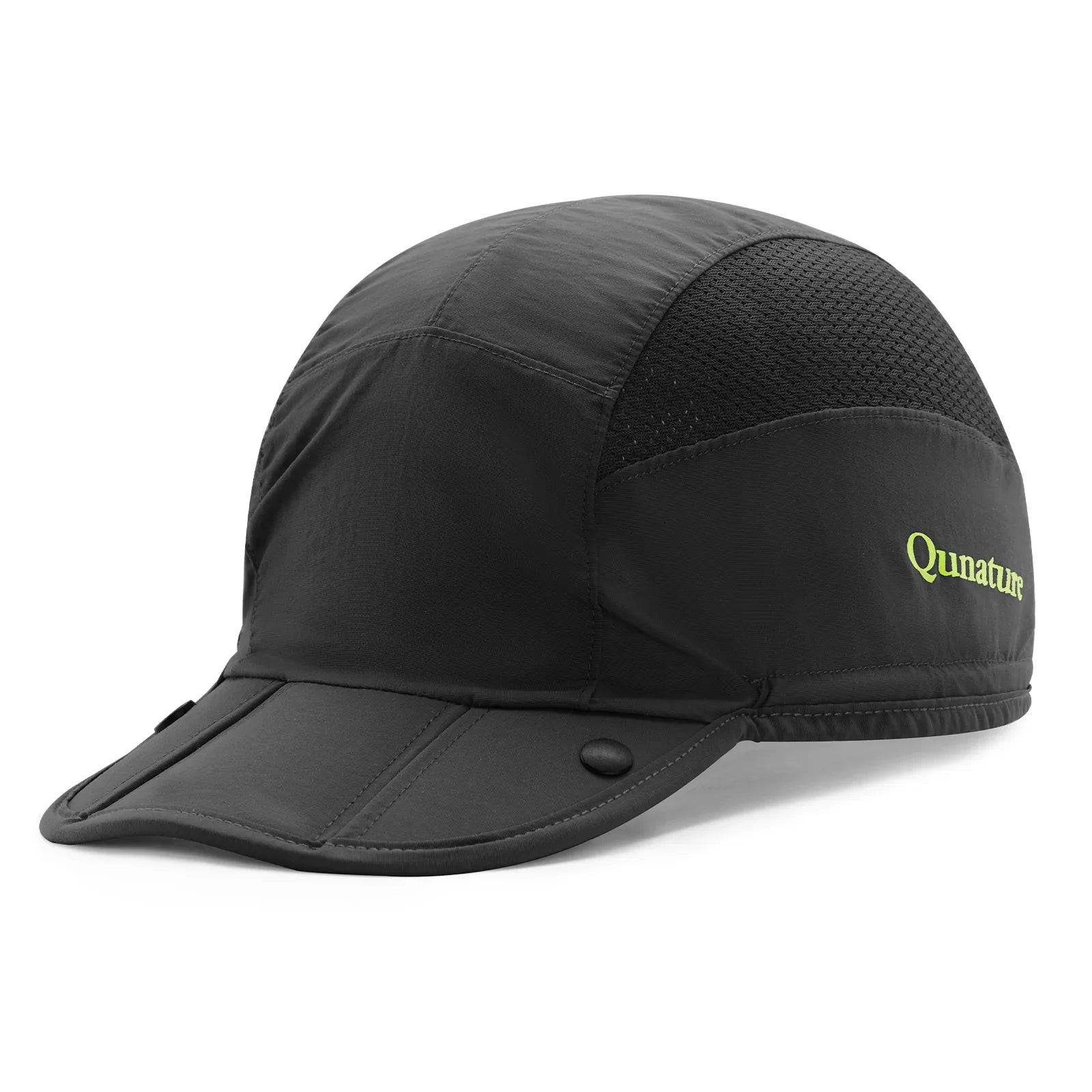 Foldable hiking and cycling hat by Qunature Global, featuring a breathable design and sun visor for outdoor activities.