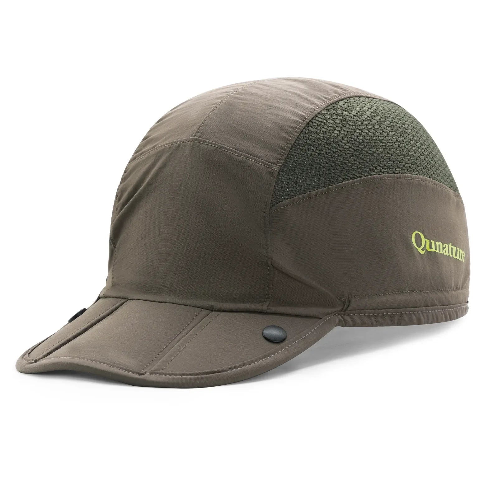 Foldable Qunature Global hiking and cycling hat with breathable design and sun visor, ideal for outdoor activities.