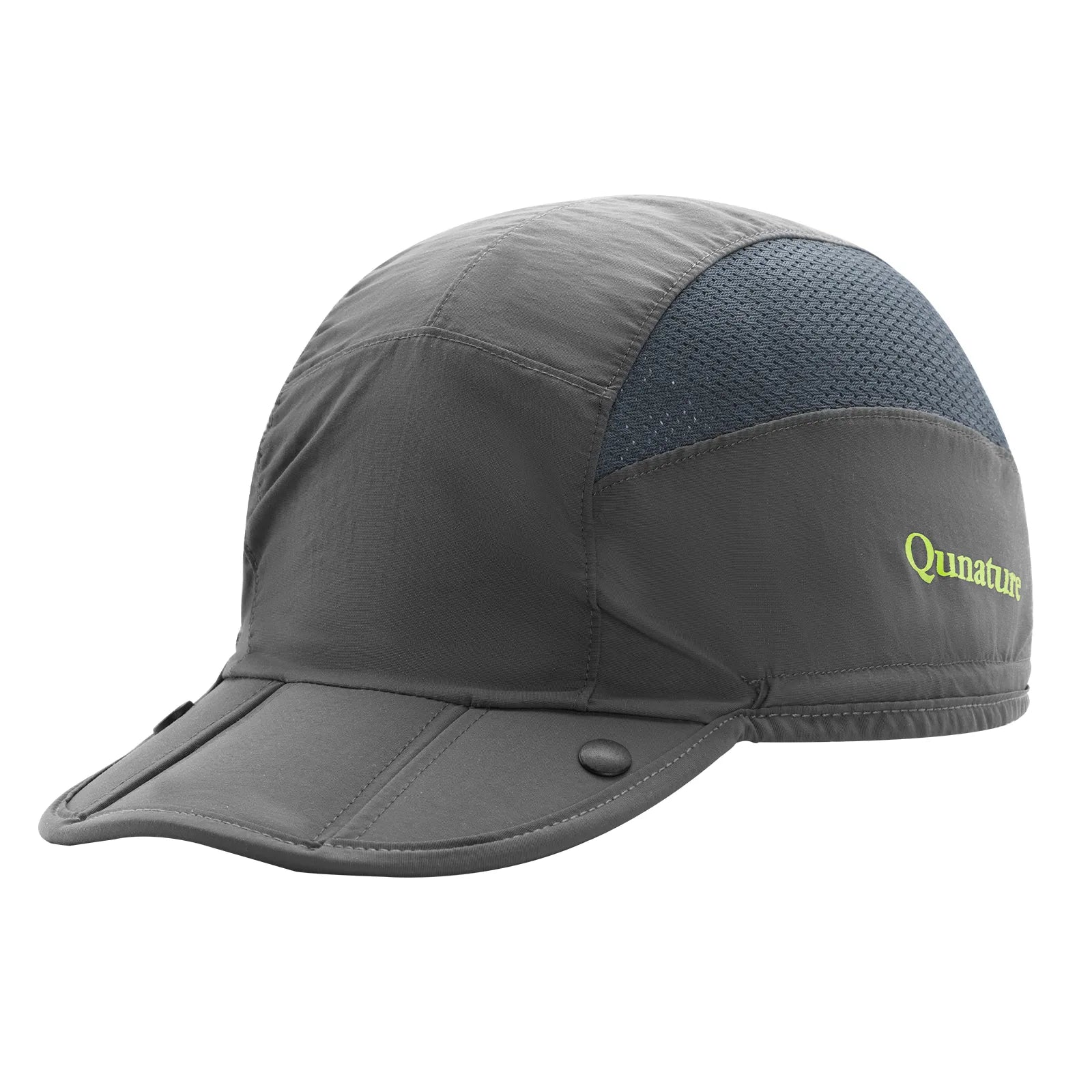 Foldable Qunature Global hiking and cycling hat with breathable helmet liner and sun visor, perfect for outdoor activities.