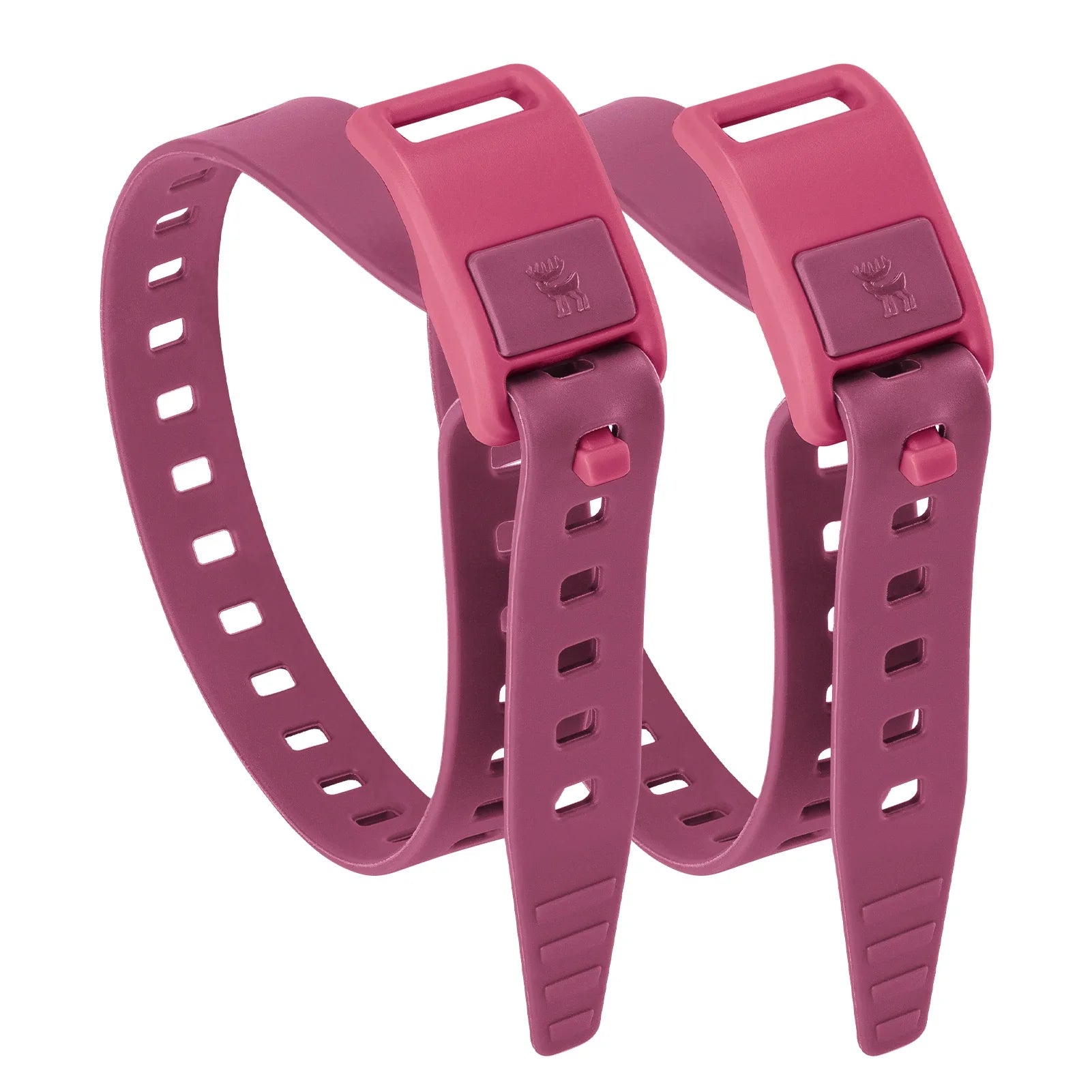 Two heavy-duty Qunature Global gear straps with TPU polyether for bikepacking, shown securing equipment on a bike frame.