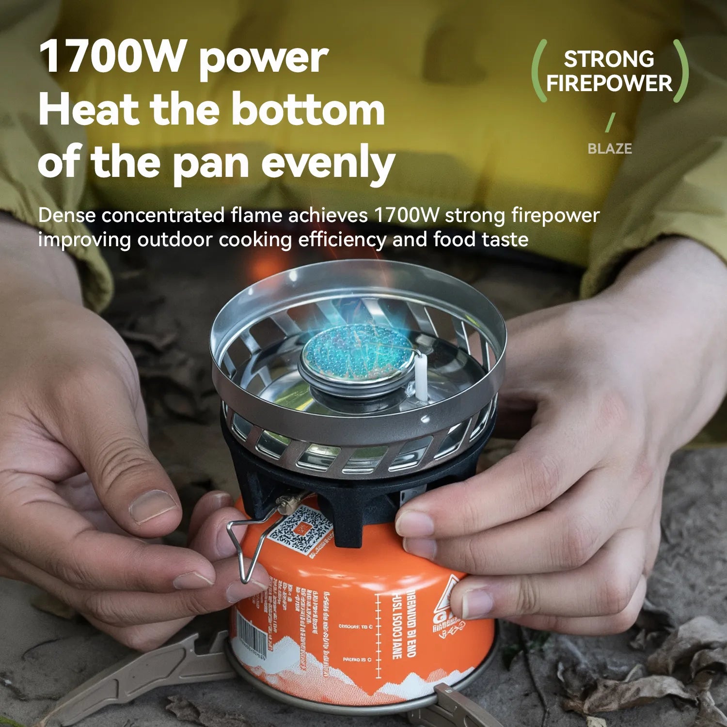 Qunature Global integrated heat collection stove system for camping and hiking, showcasing compact design and outdoor functionality.