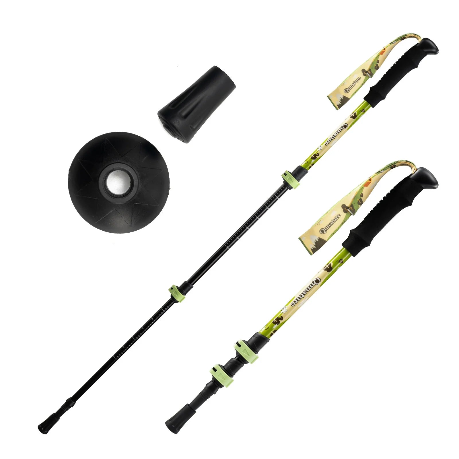 Kids aluminum trekking pole with adjustable height by Qunature Global, showing the lightweight, durable pole for outdoor hiking.
